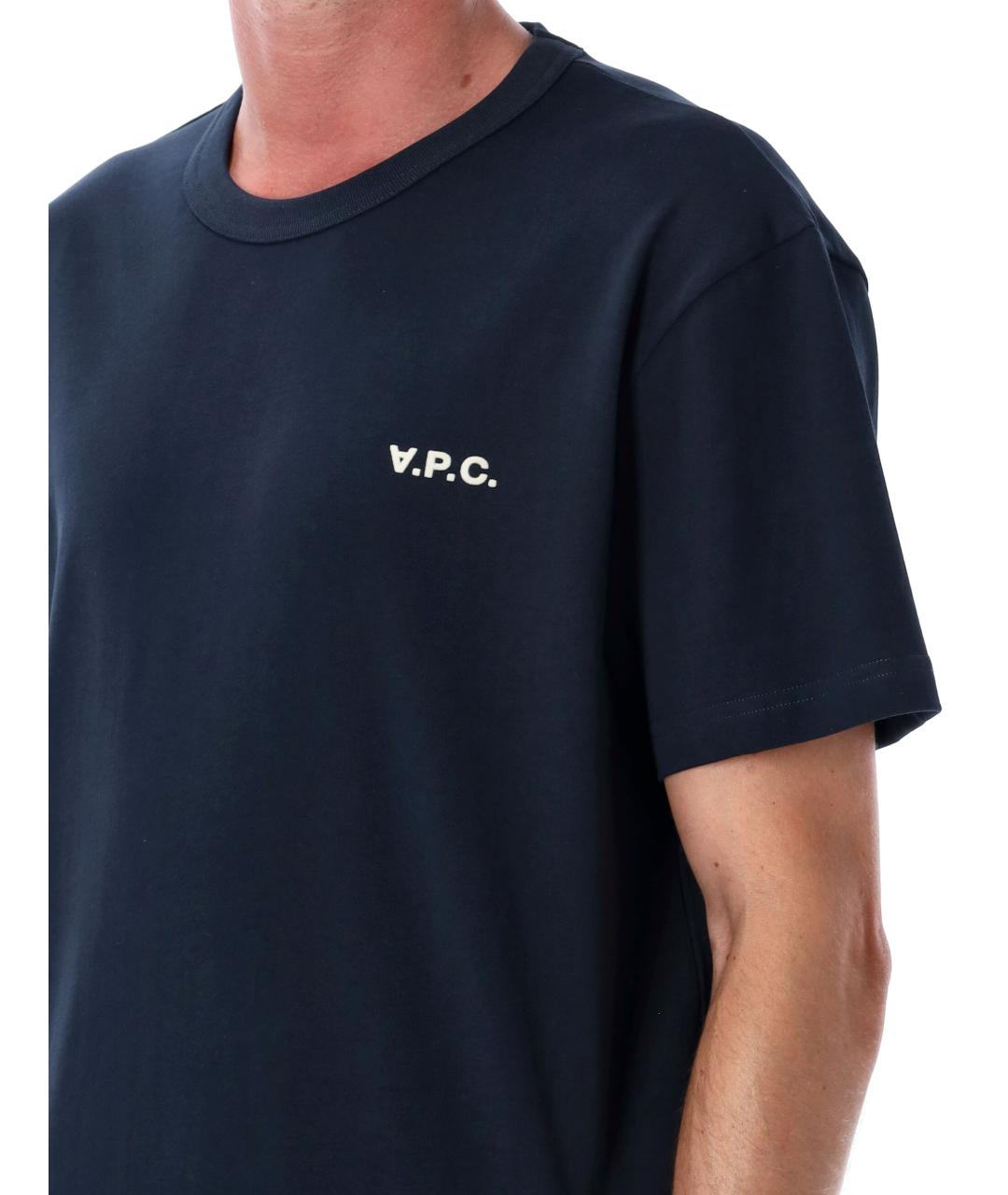 A.P.C. Синяя хлопковая футболка, фото 4