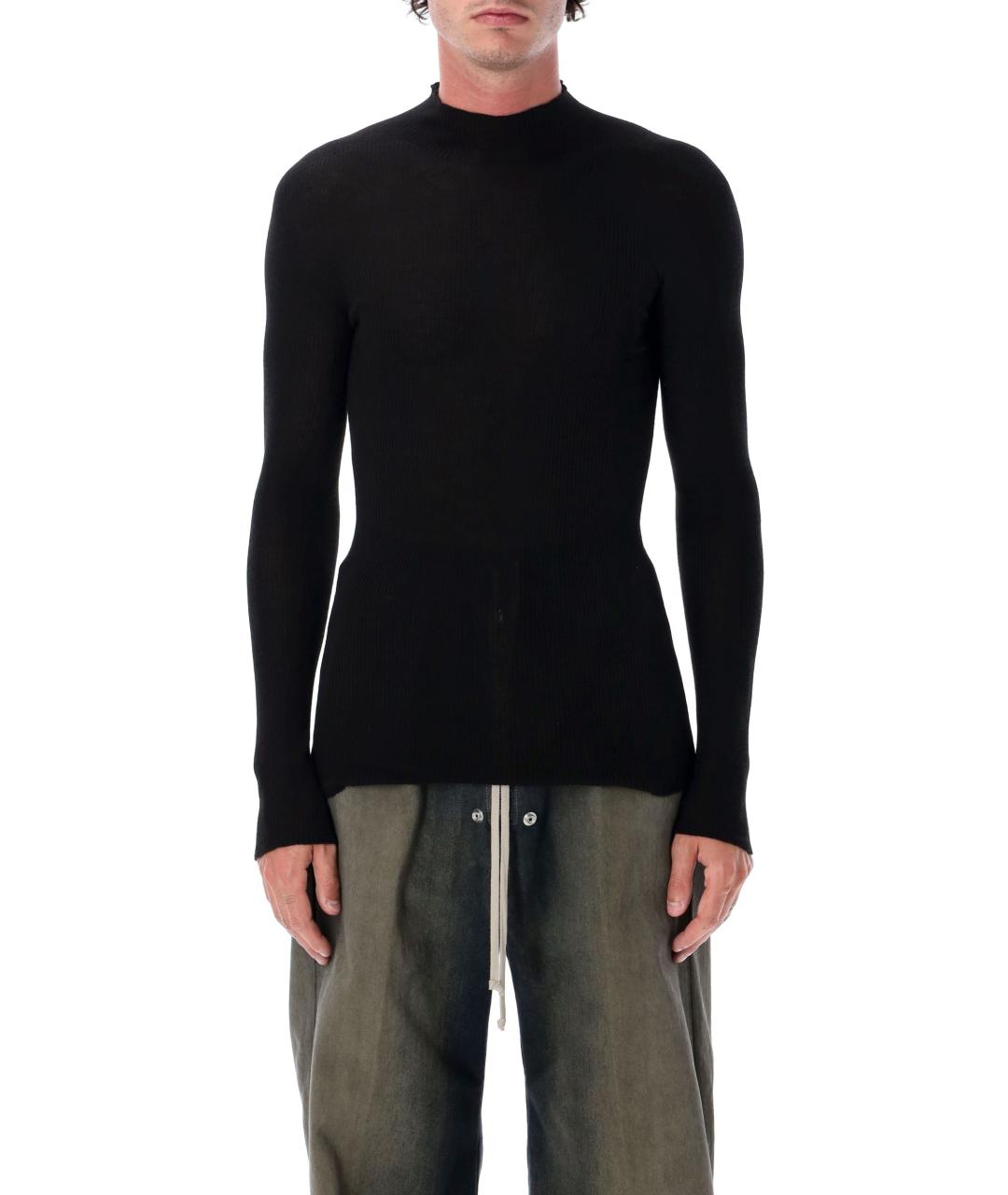 RICK OWENS Черная шерстяная водолазка, фото 4