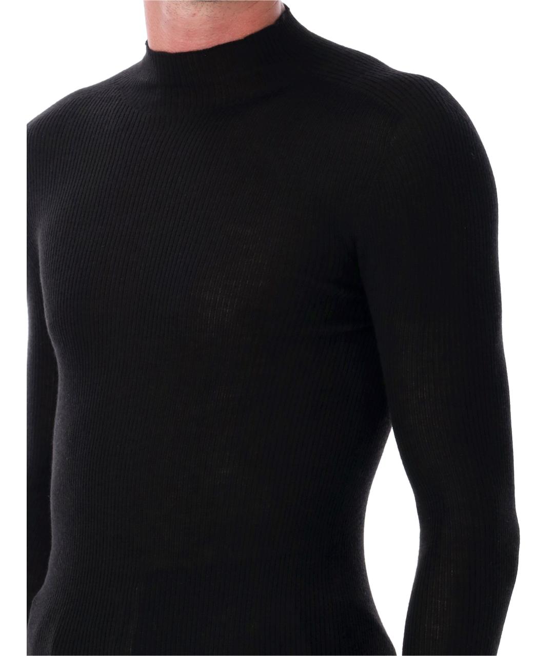 RICK OWENS Черная шерстяная водолазка, фото 3