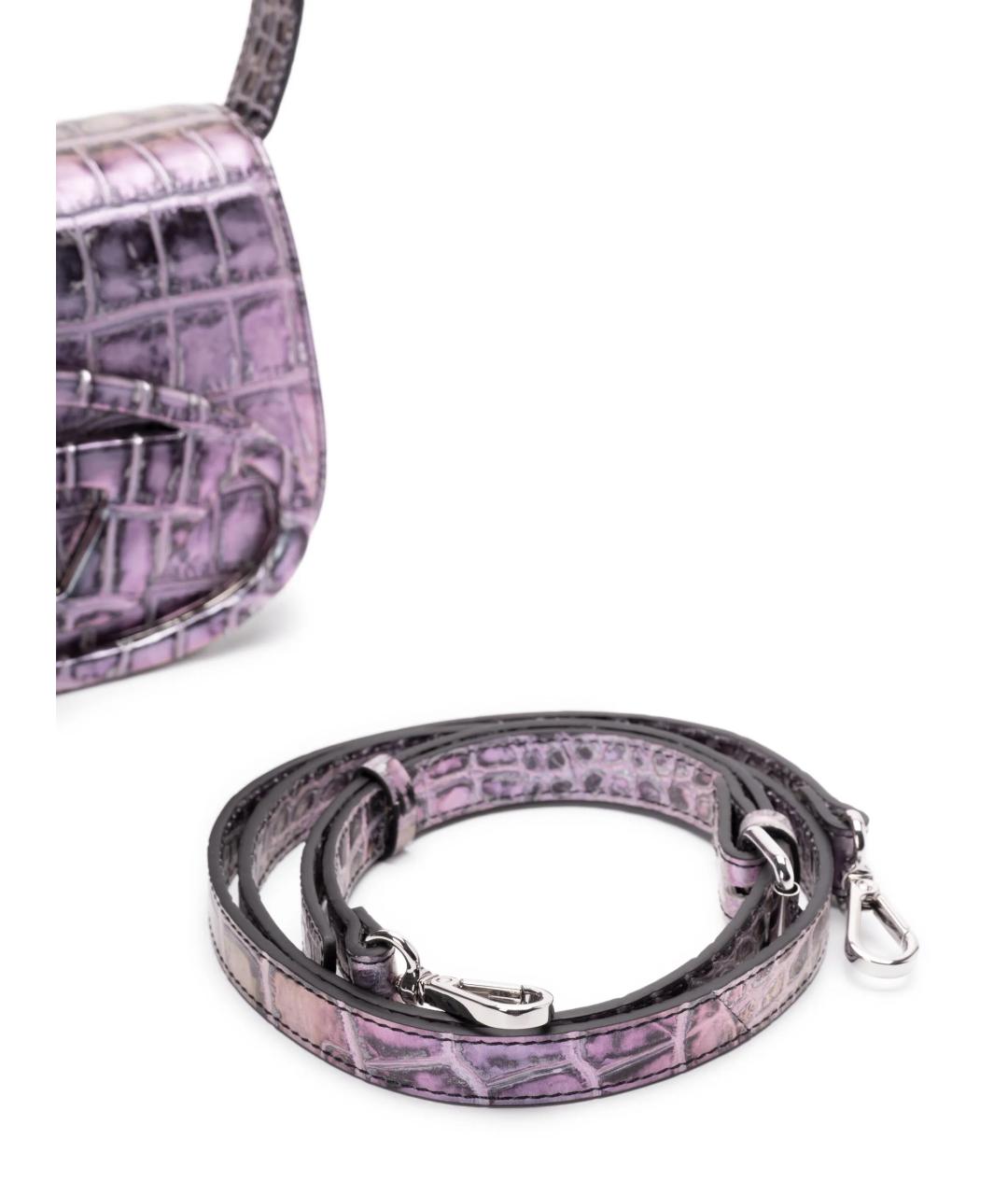 DIESEL Фиолетовая кожаная сумка с короткими ручками, фото 4