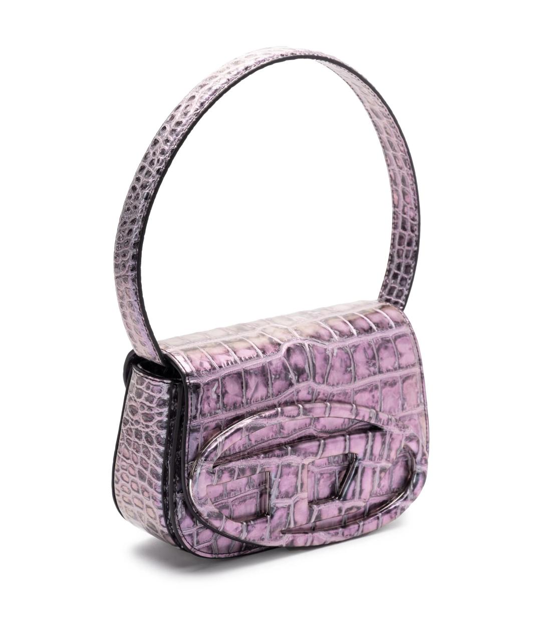 DIESEL Фиолетовая кожаная сумка с короткими ручками, фото 3