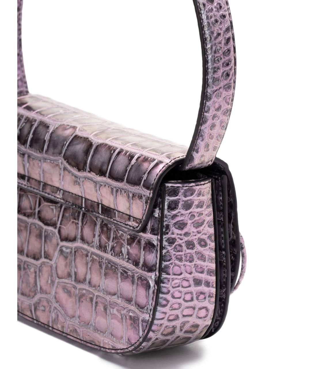 DIESEL Фиолетовая кожаная сумка с короткими ручками, фото 5
