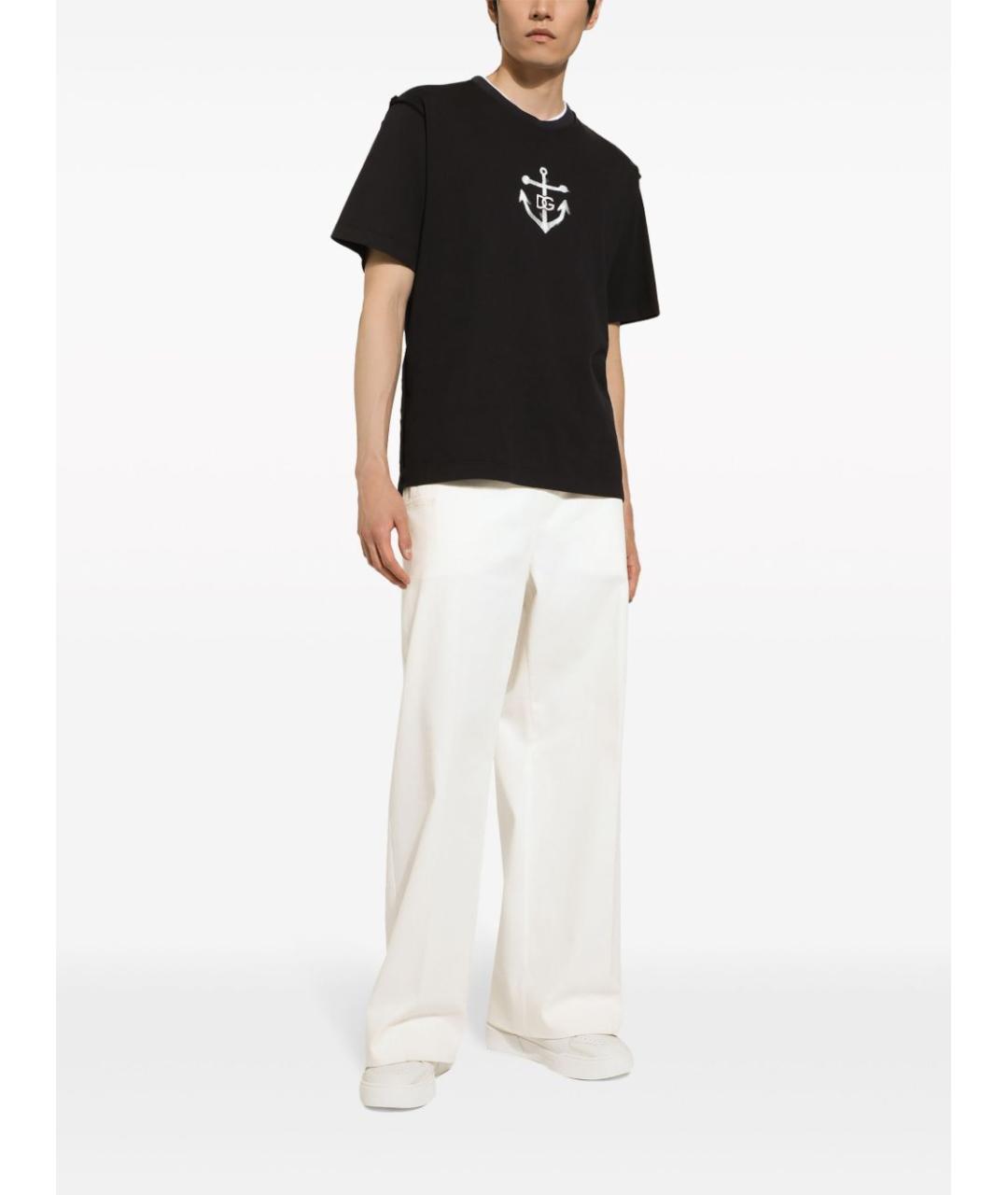 DOLCE&GABBANA Черная хлопковая футболка, фото 3