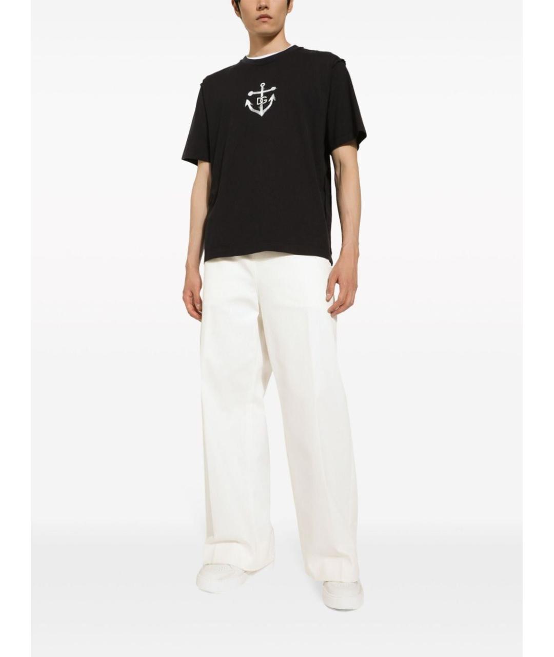 DOLCE&GABBANA Черная хлопковая футболка, фото 2