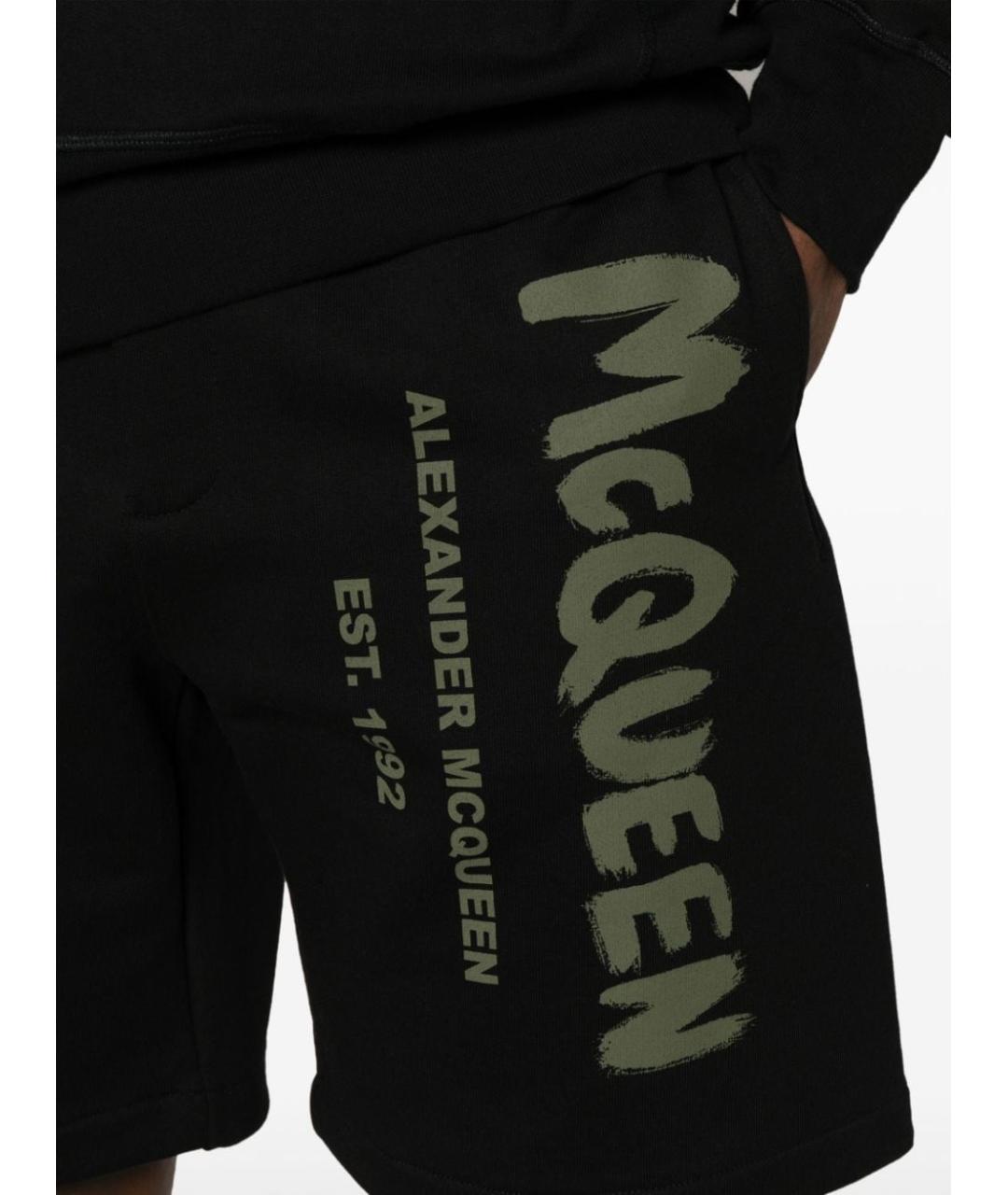 ALEXANDER MCQUEEN Черные хлопковые повседневные брюки, фото 5