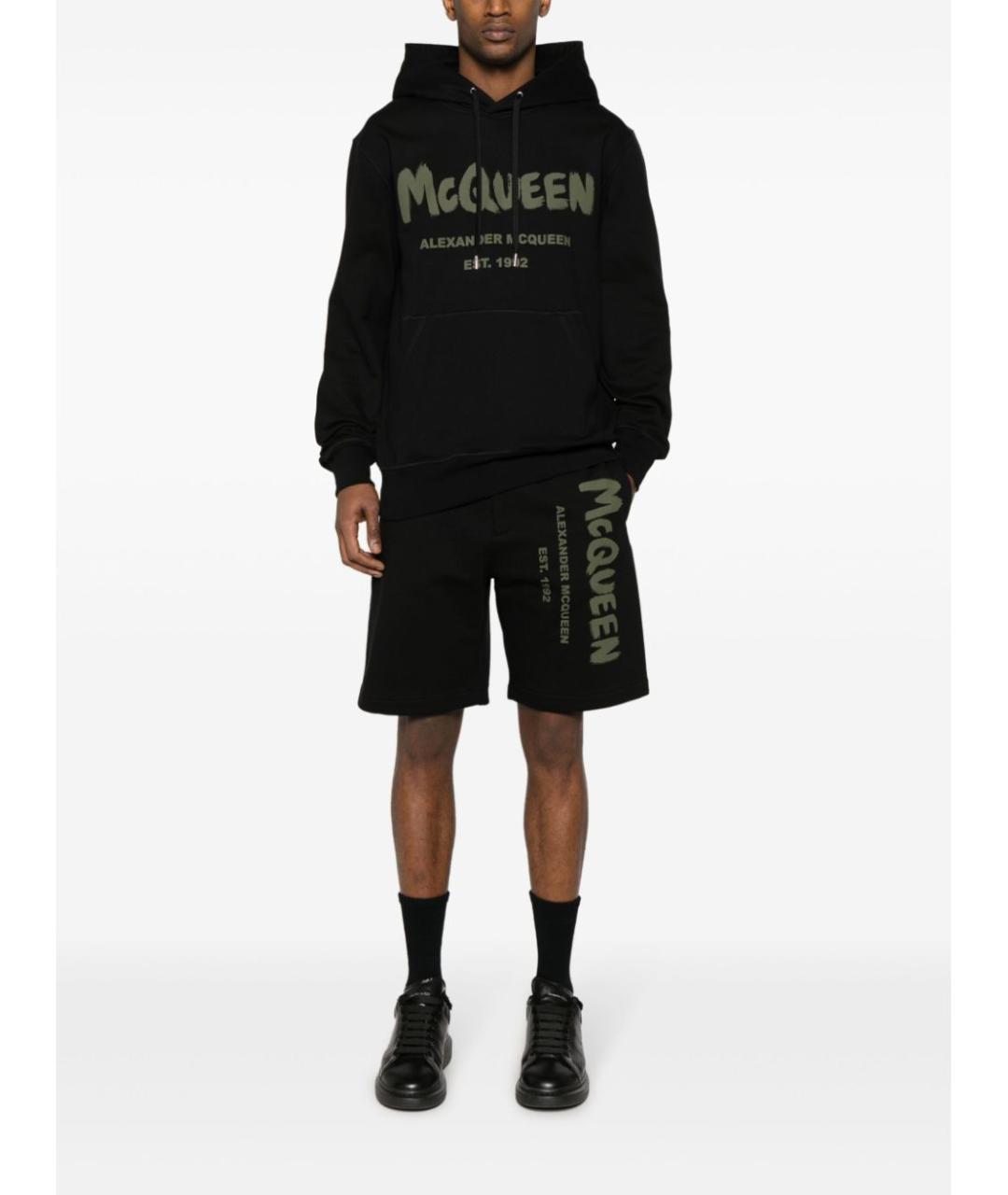 ALEXANDER MCQUEEN Черные хлопковые повседневные брюки, фото 2