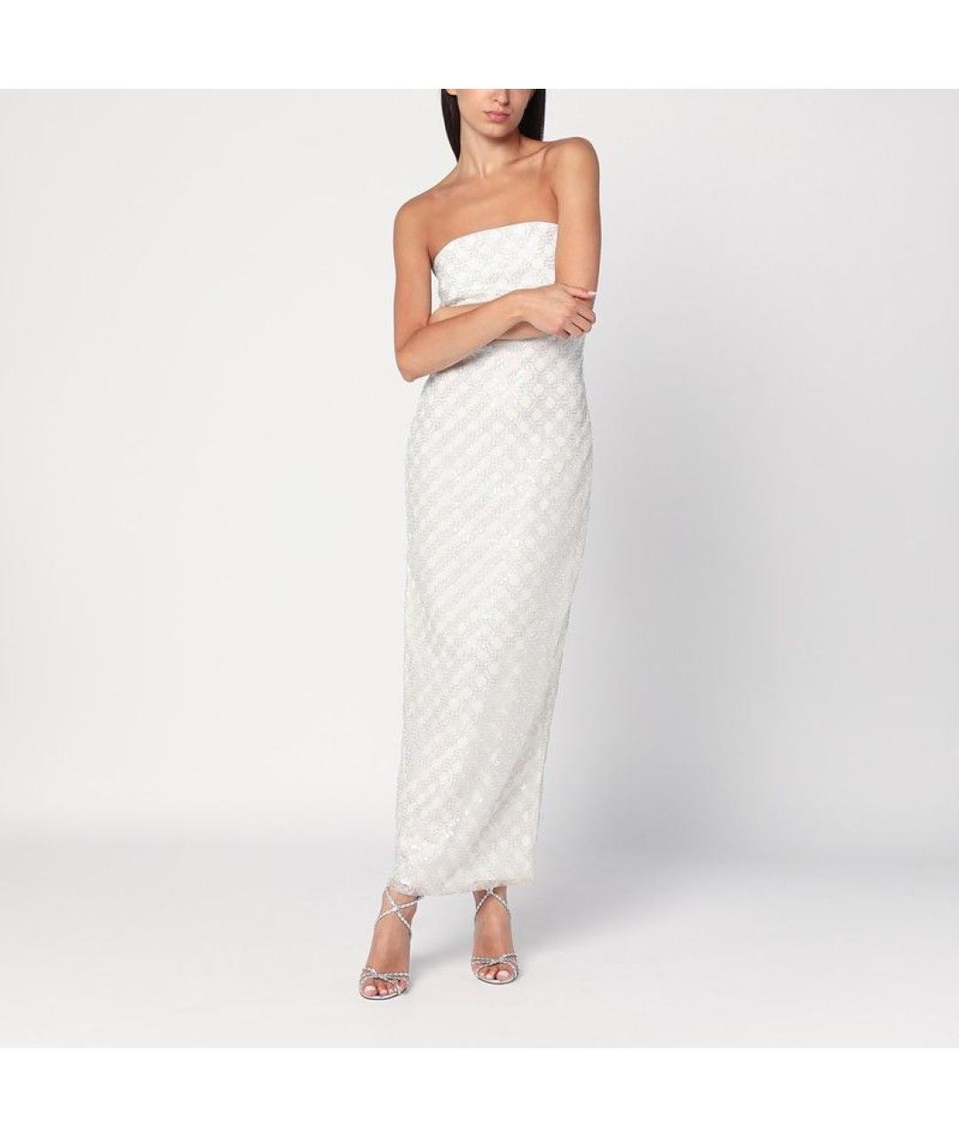 ROTATE Белое полиэстеровое повседневное платье, фото 2