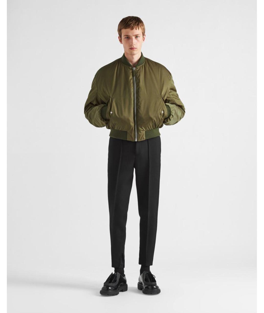 PRADA Черные полиамидовые повседневные брюки, фото 2