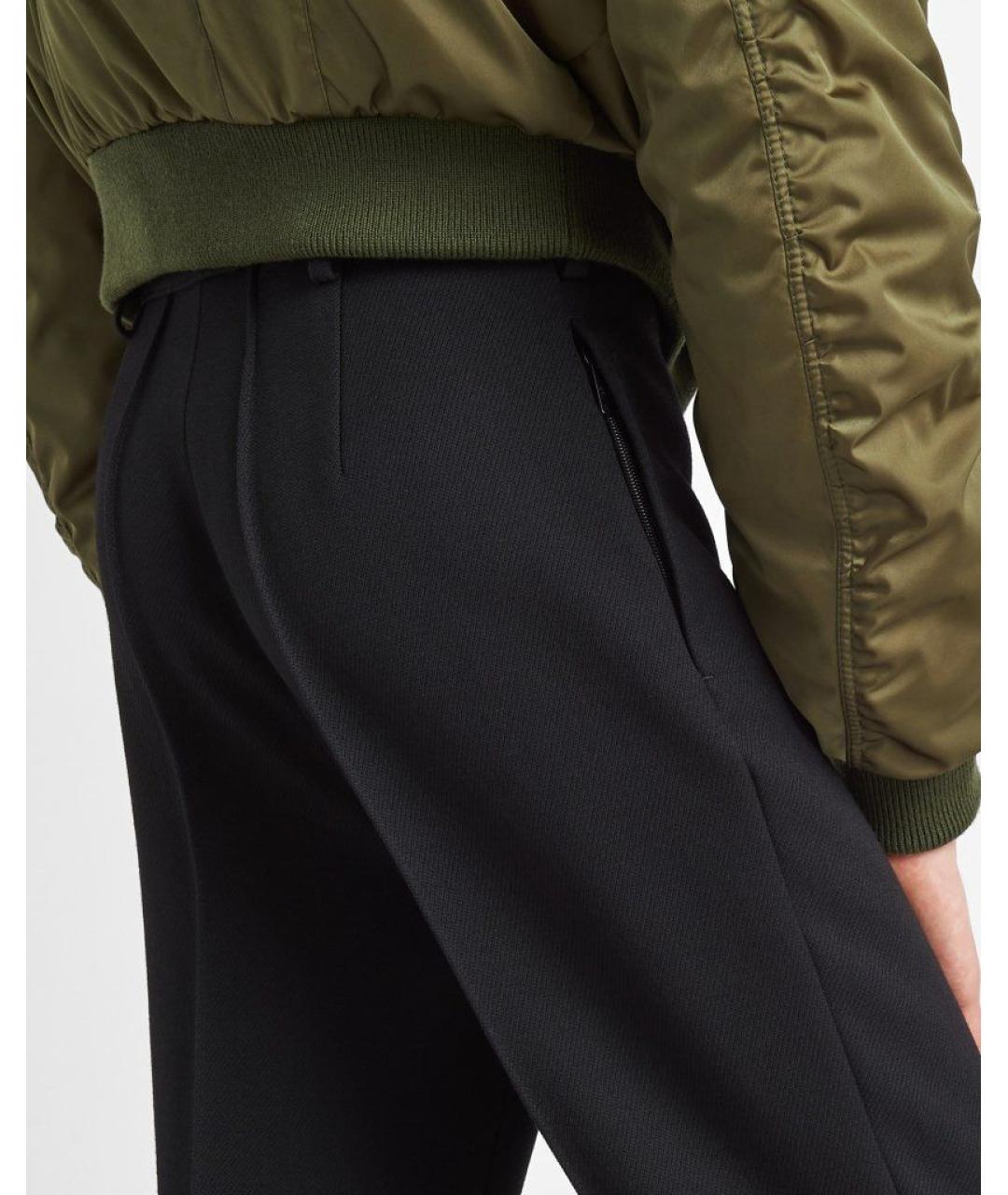 PRADA Черные полиамидовые повседневные брюки, фото 3