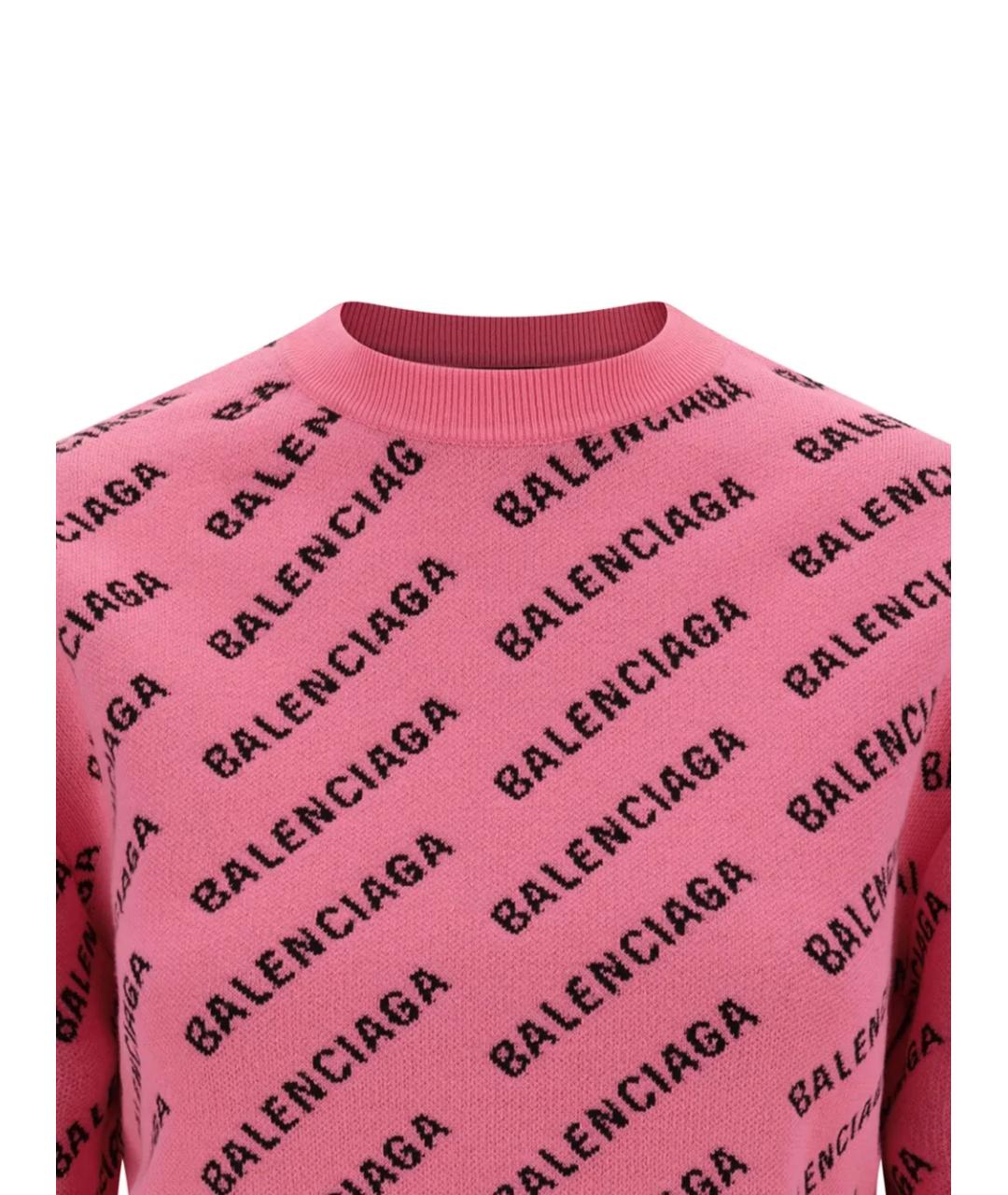 BALENCIAGA Розовый хлопковый джемпер / свитер, фото 3