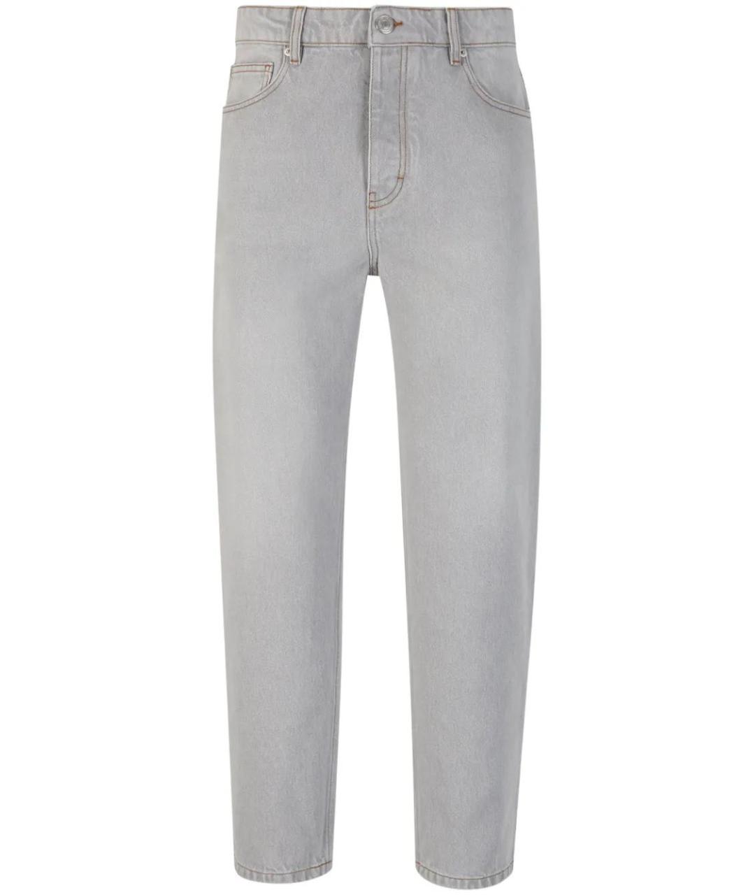 Ami Paris Серые хлопковые прямые джинсы, фото 1