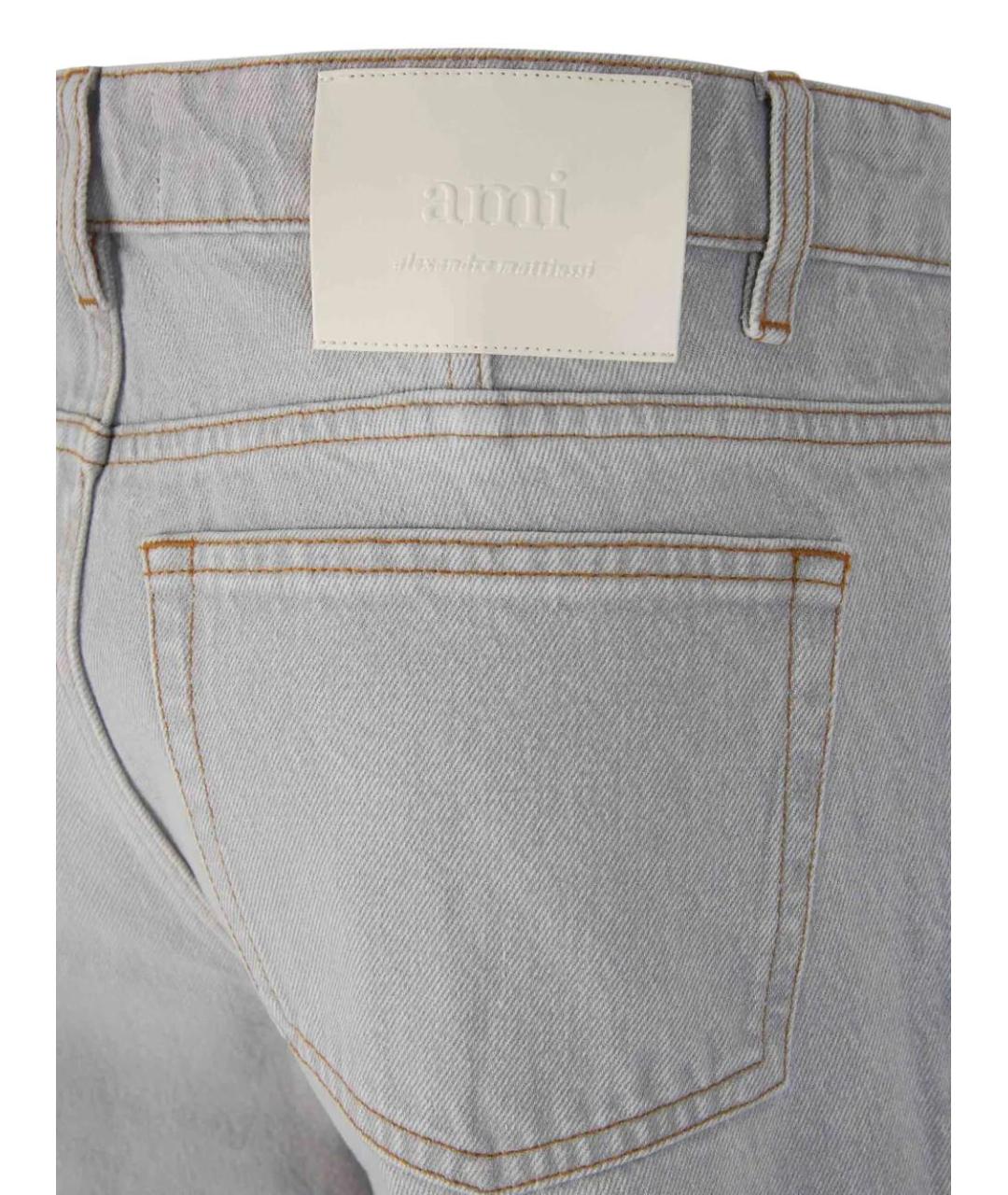 Ami Paris Серые хлопковые прямые джинсы, фото 4