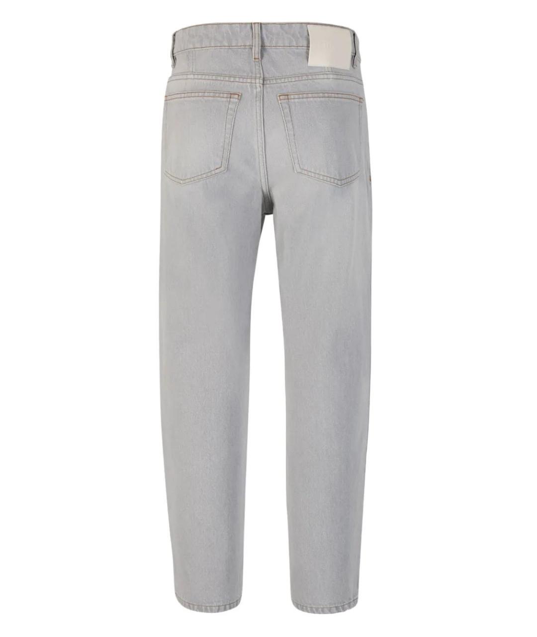 Ami Paris Серые хлопковые прямые джинсы, фото 2