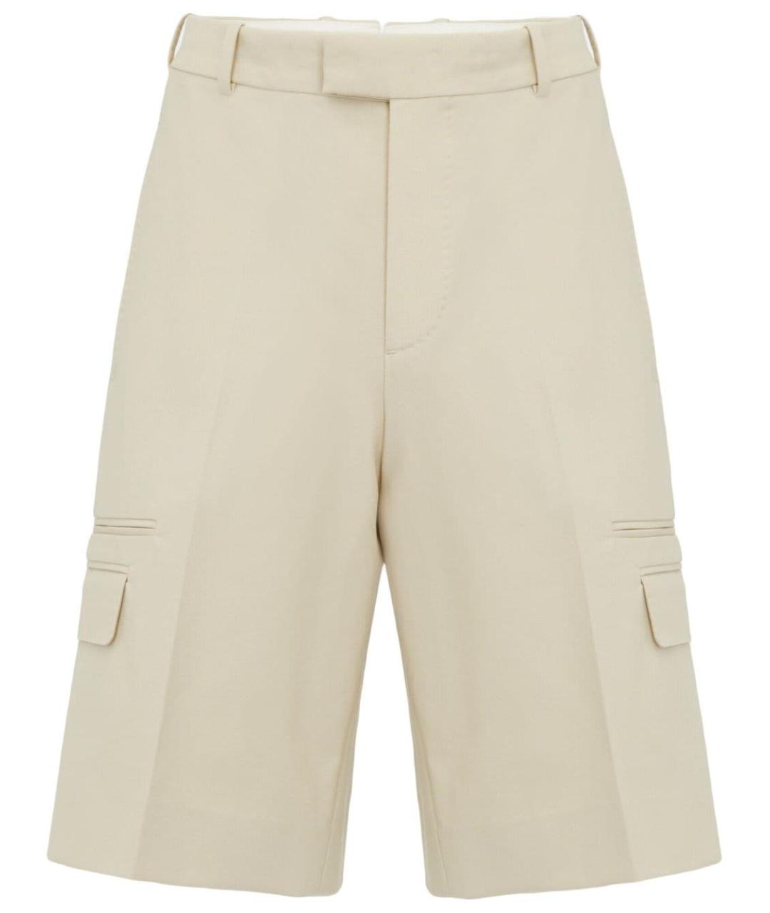 ALEXANDER MCQUEEN Бежевые хлопковые шорты, фото 1