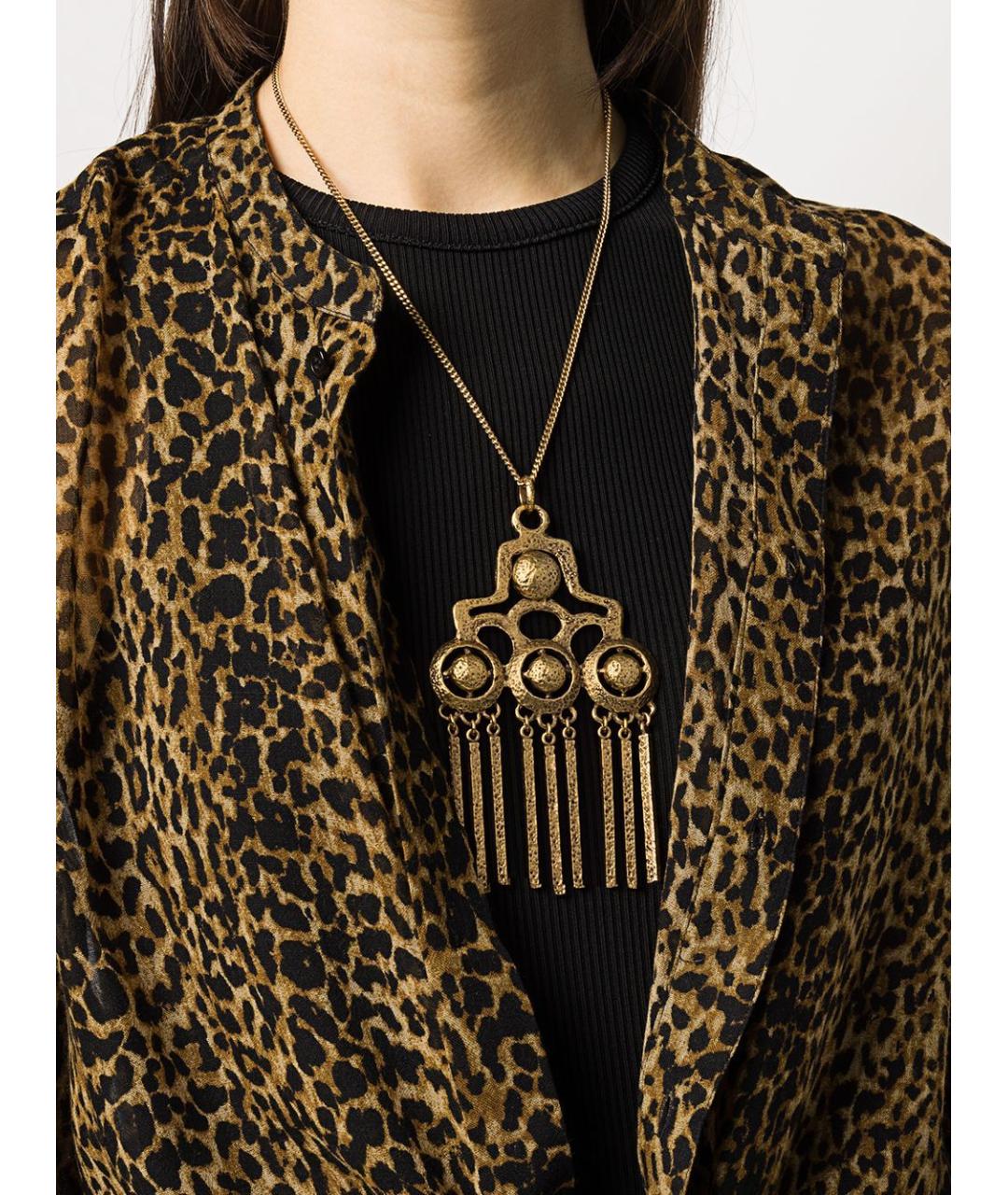 SAINT LAURENT Золотая металлическая подвеска, фото 2