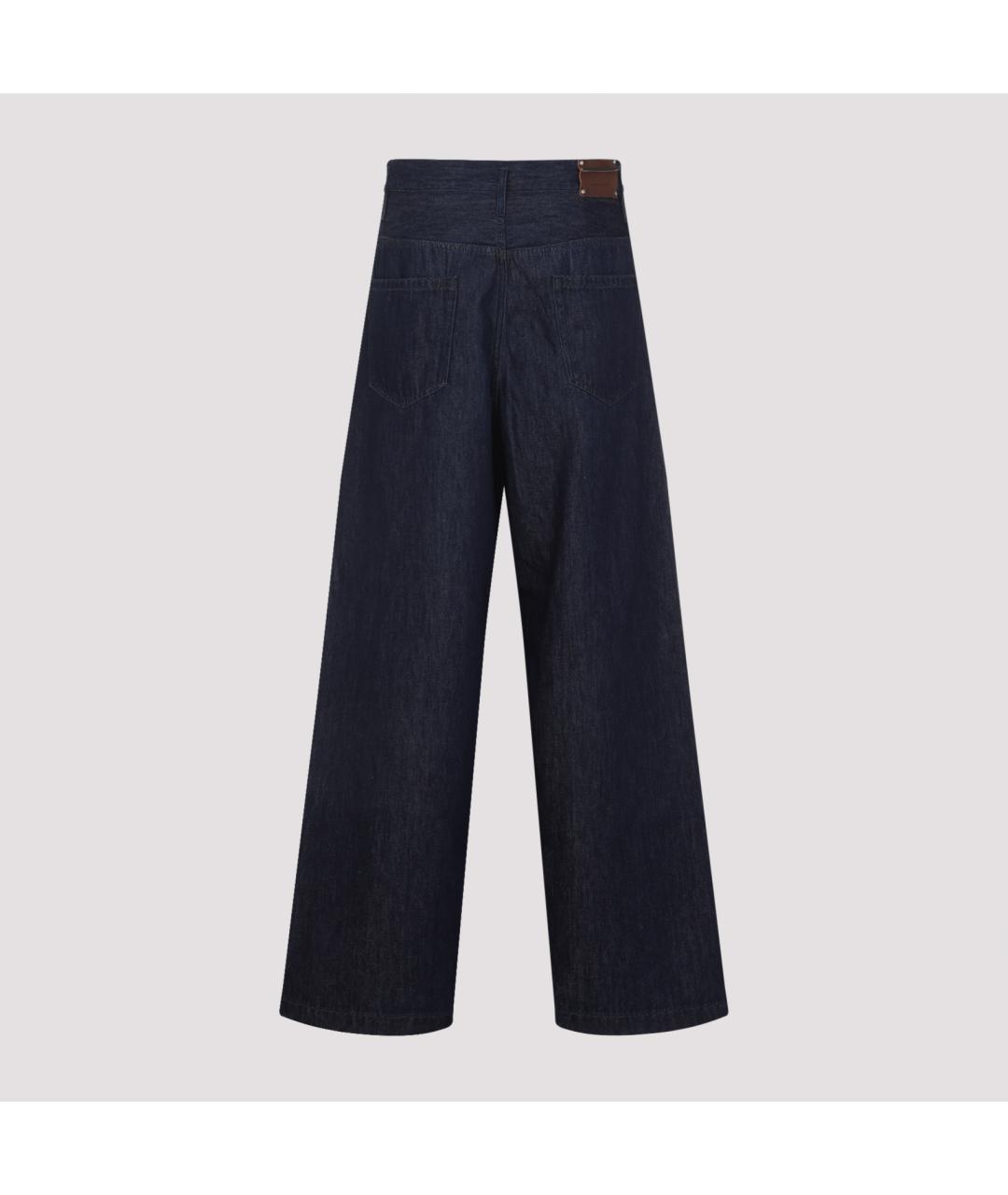 DRIES VAN NOTEN Темно-синие хлопковые повседневные брюки, фото 2