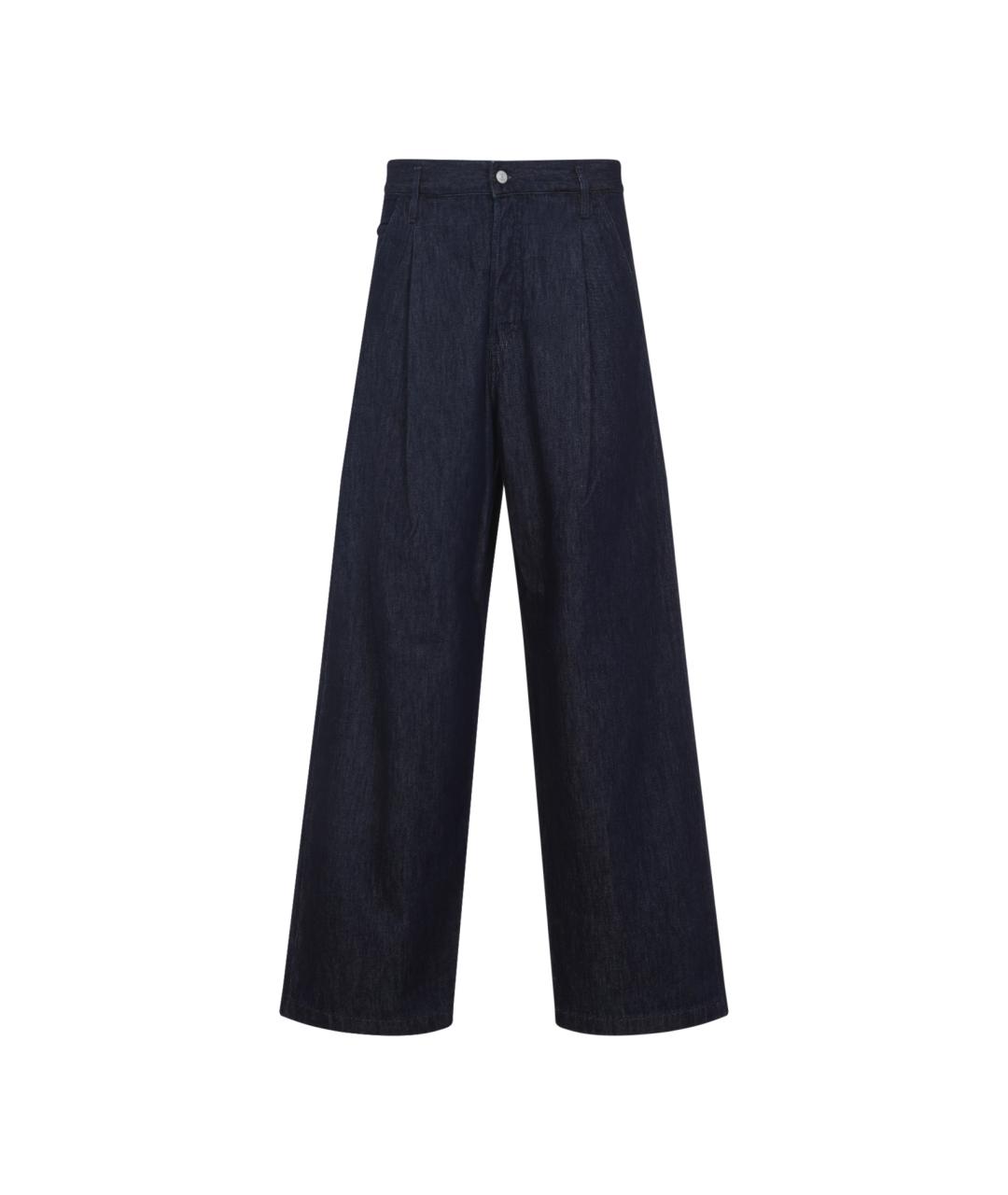DRIES VAN NOTEN Темно-синие хлопковые повседневные брюки, фото 1