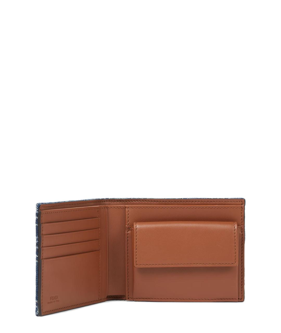 FENDI Синий кожаный кошелек, фото 2