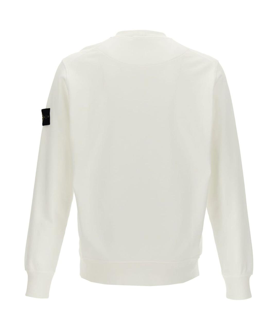 STONE ISLAND Белый хлопковый джемпер / свитер, фото 2