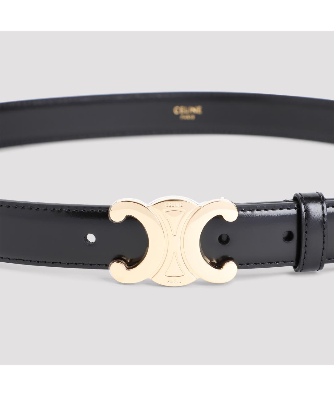 CELINE Черный кожаный ремень, фото 3
