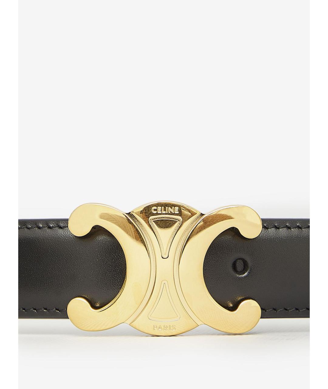 CELINE Черный кожаный ремень, фото 4