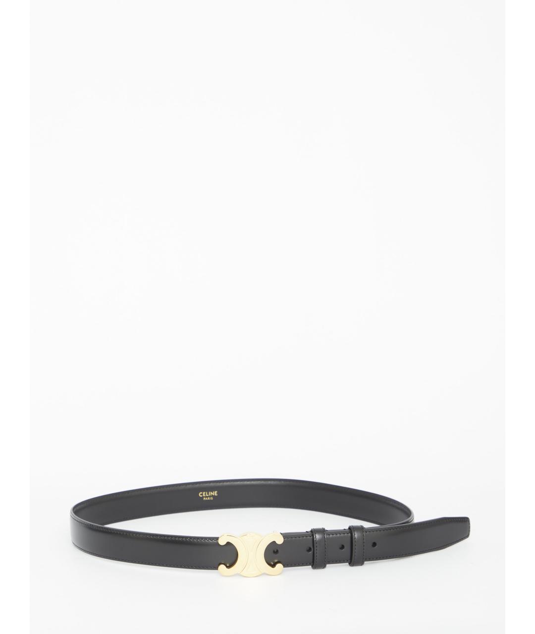 CELINE Черный кожаный ремень, фото 5