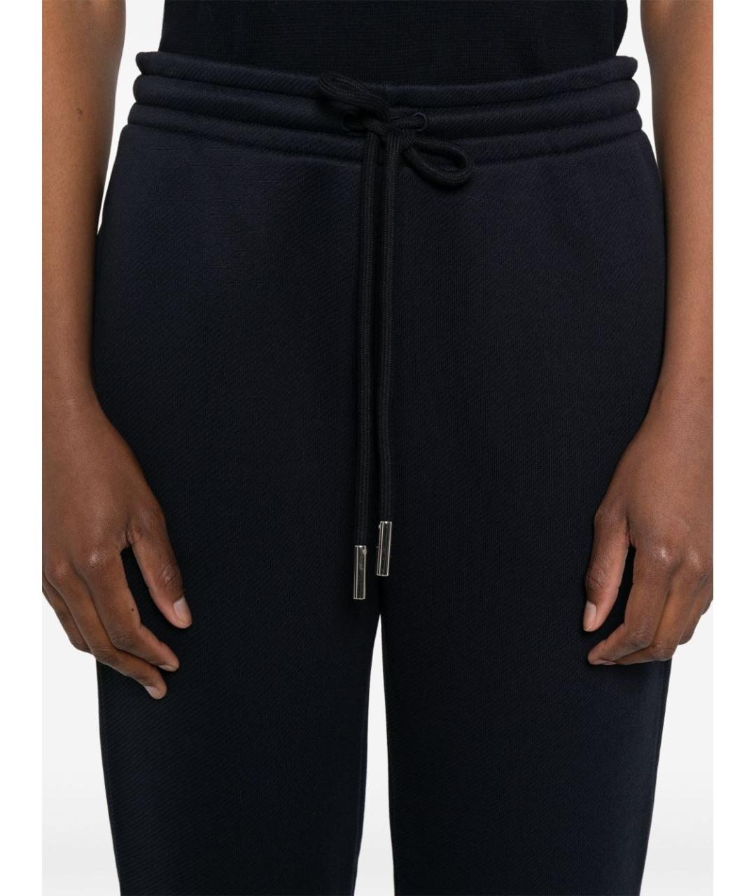 MONCLER Синие хлопковые прямые брюки, фото 5