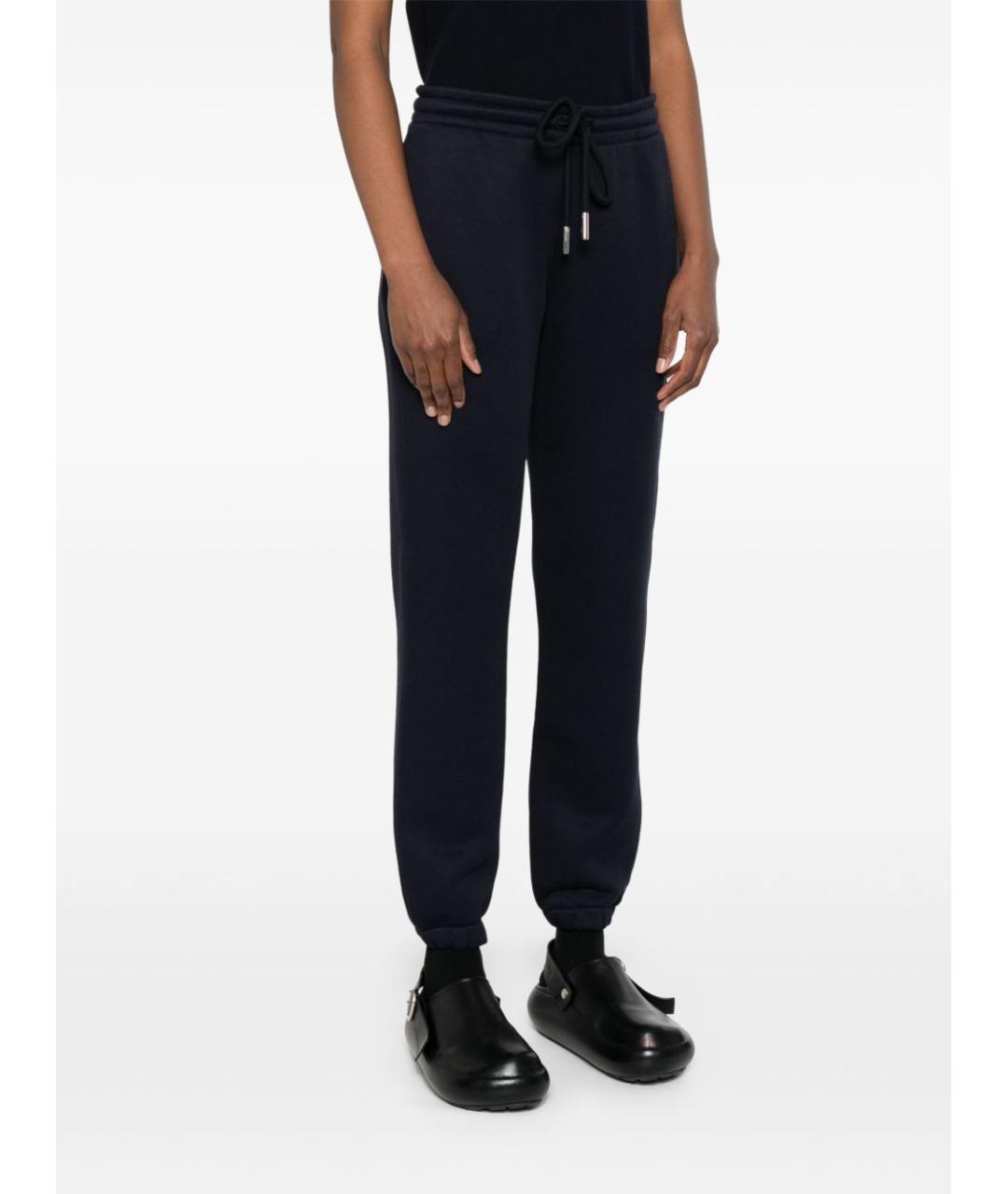 MONCLER Синие хлопковые прямые брюки, фото 4