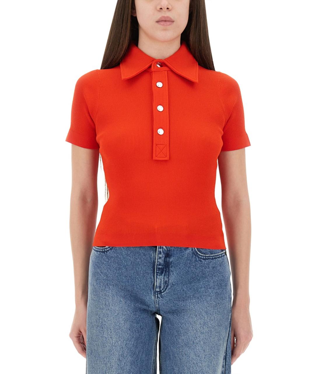 TORY BURCH Красная вискозная футболка, фото 5