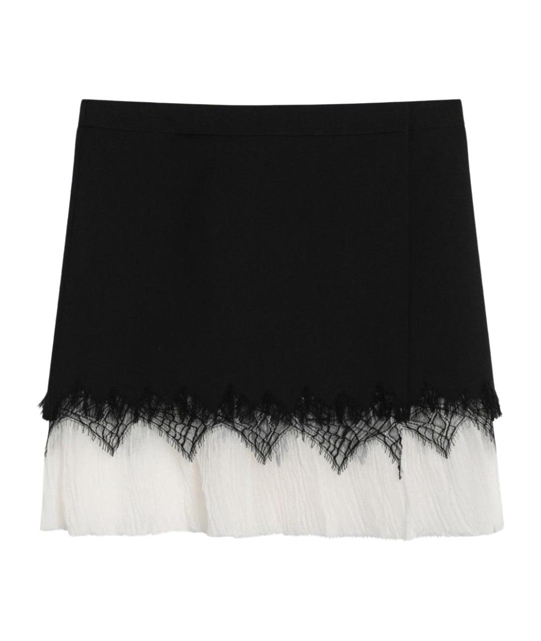 ALEXANDER MCQUEEN Черная шерстяная юбка мини, фото 1