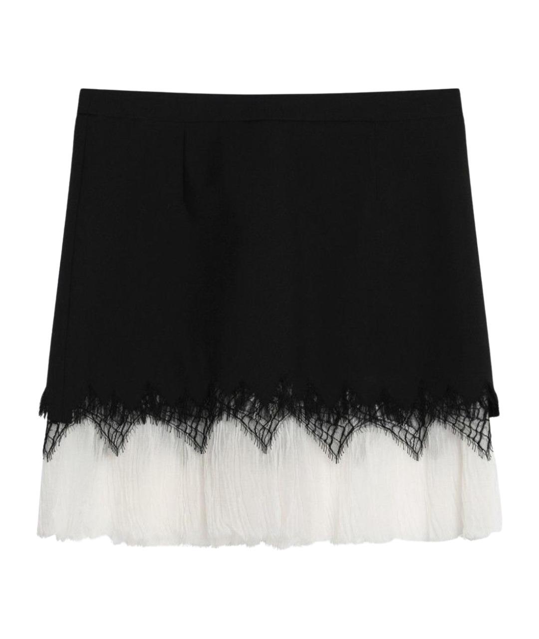 ALEXANDER MCQUEEN Черная шерстяная юбка мини, фото 2
