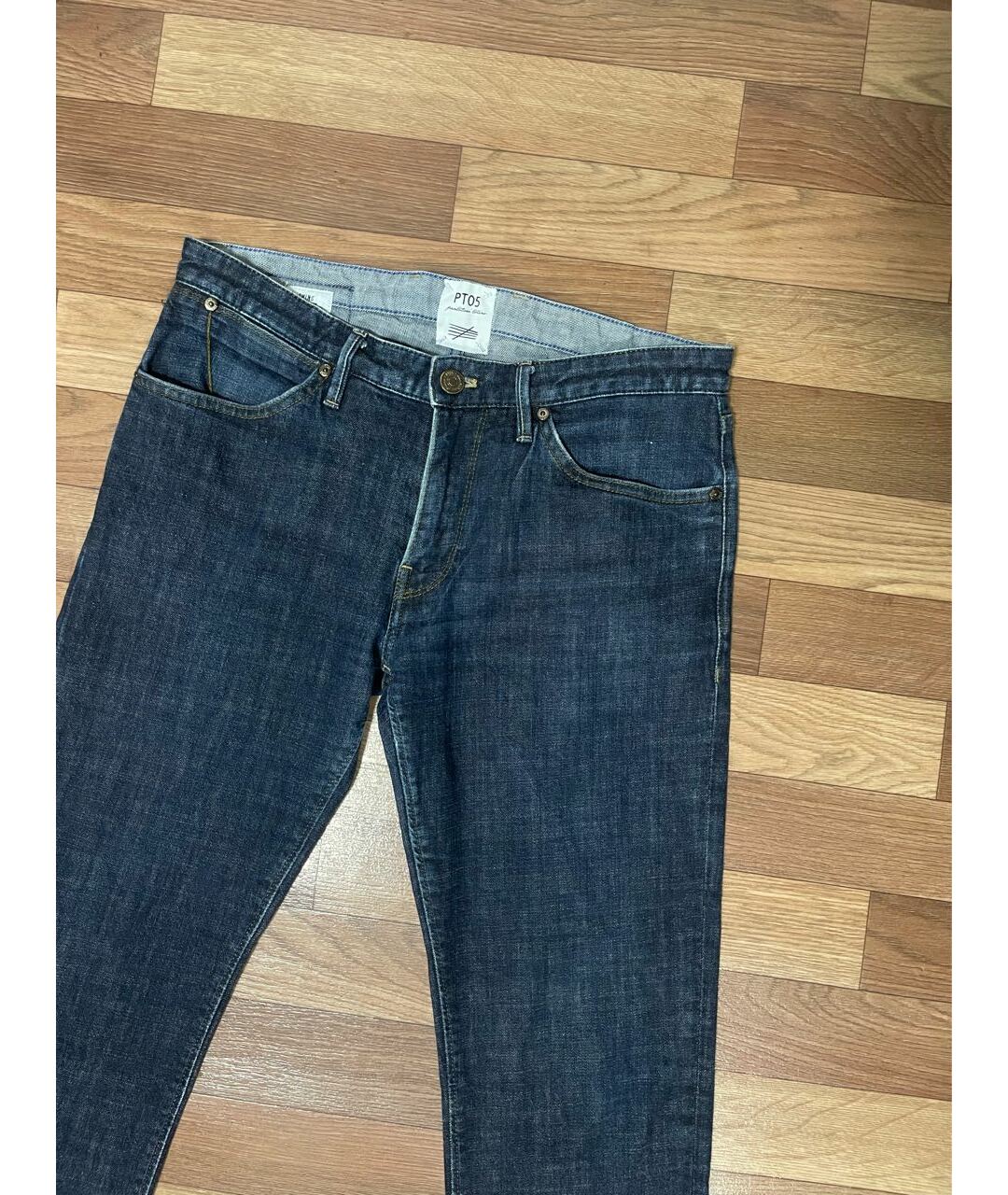 PT05 Синие хлопко-эластановые джинсы скинни, фото 2