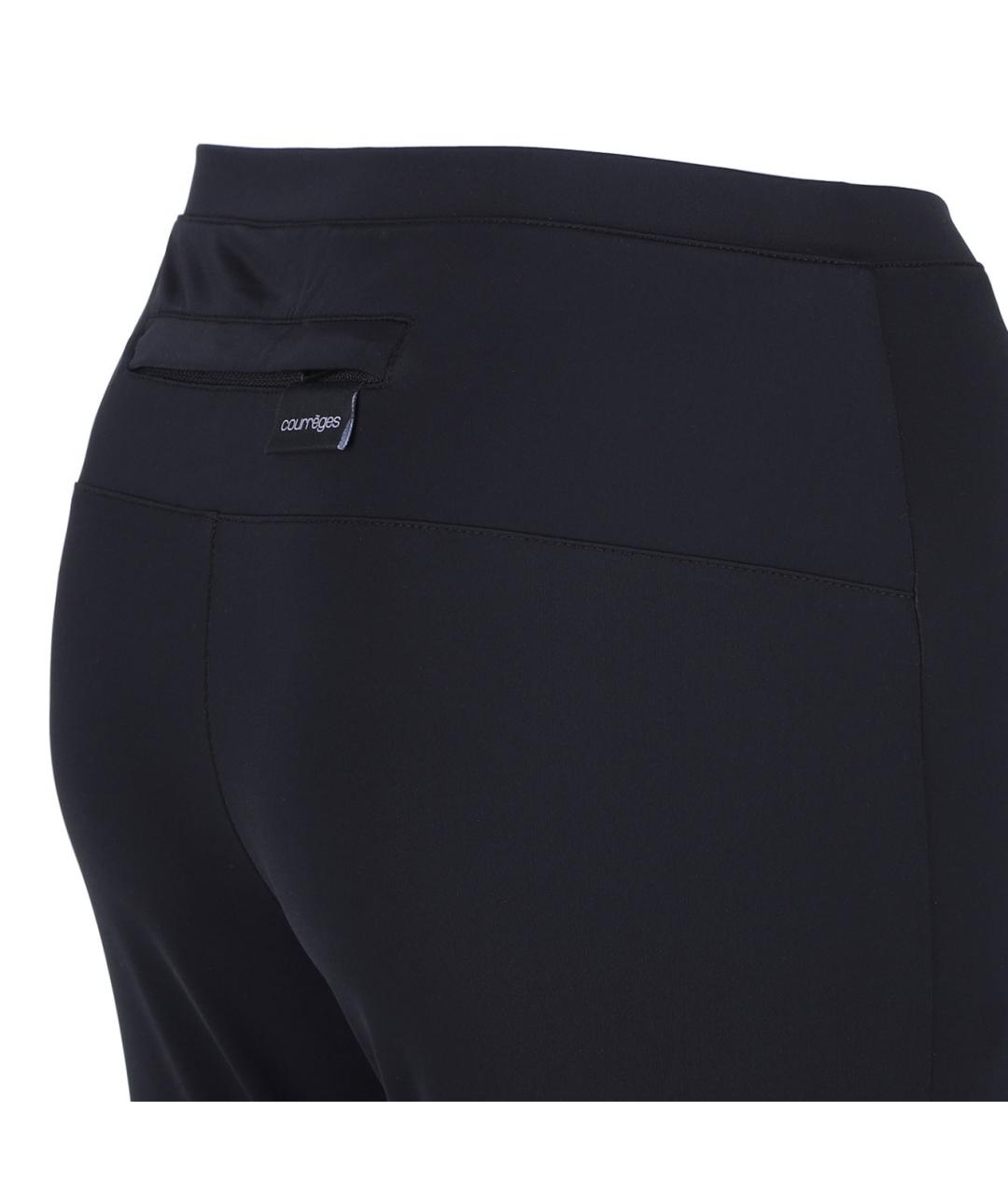 COURREGES Черные полиамидовые прямые брюки, фото 4