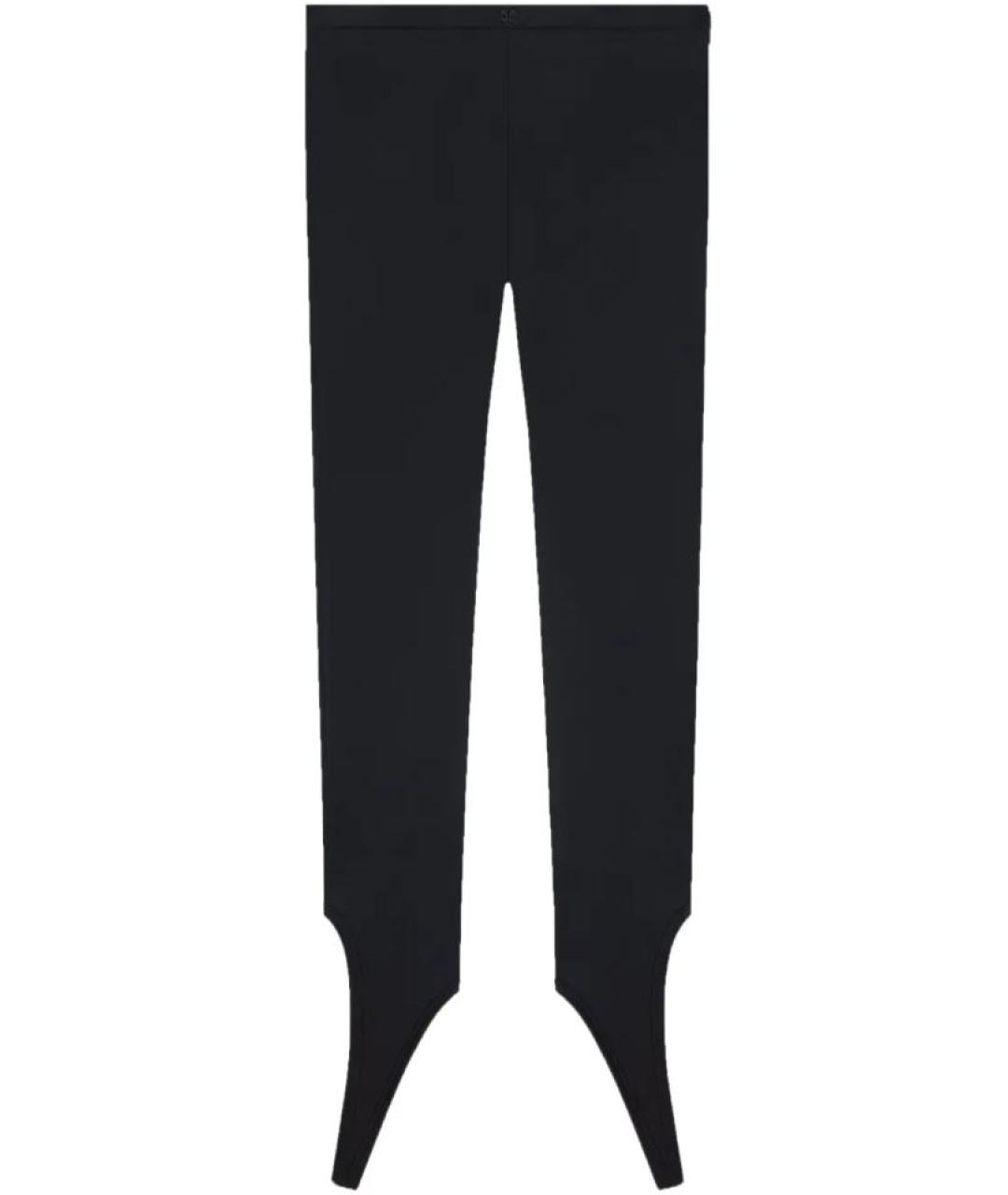 COURREGES Черные полиамидовые прямые брюки, фото 1