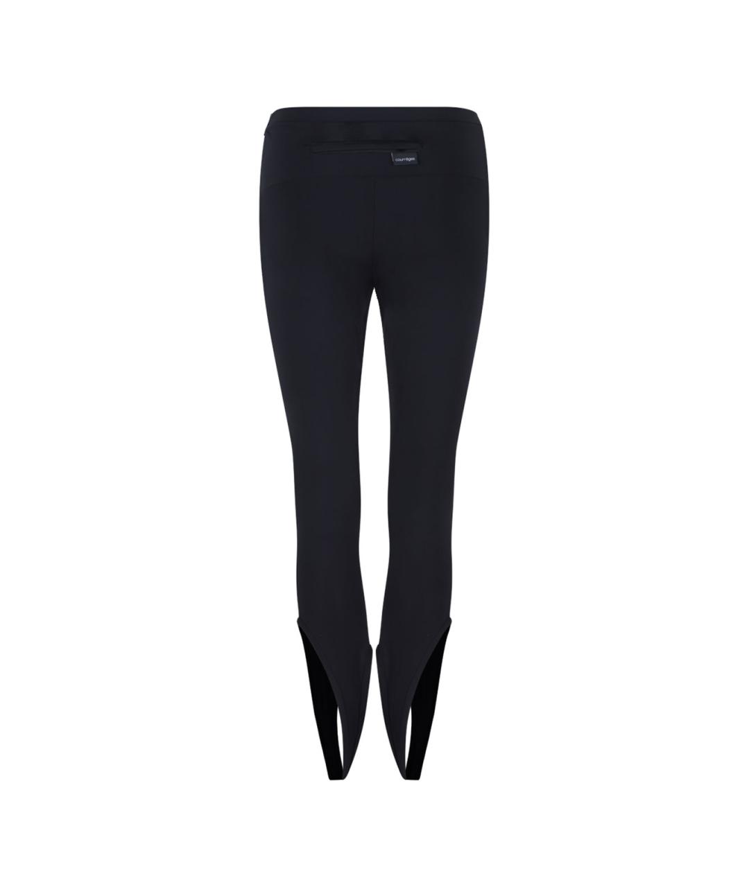 COURREGES Черные полиамидовые прямые брюки, фото 2