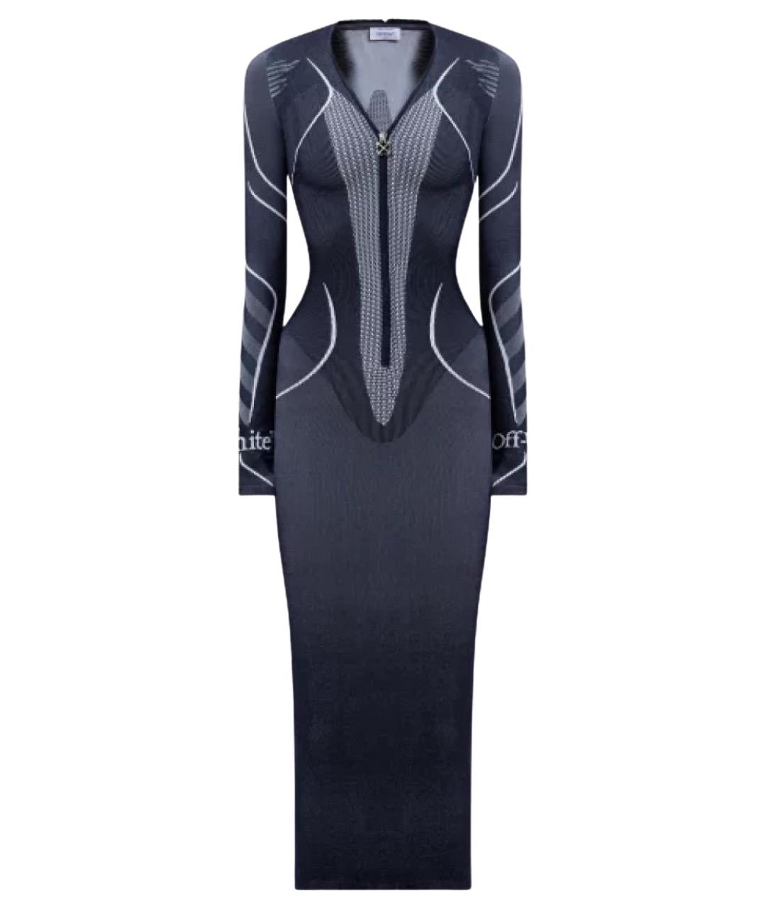 OFF-WHITE Синее полиамидовое повседневное платье, фото 1