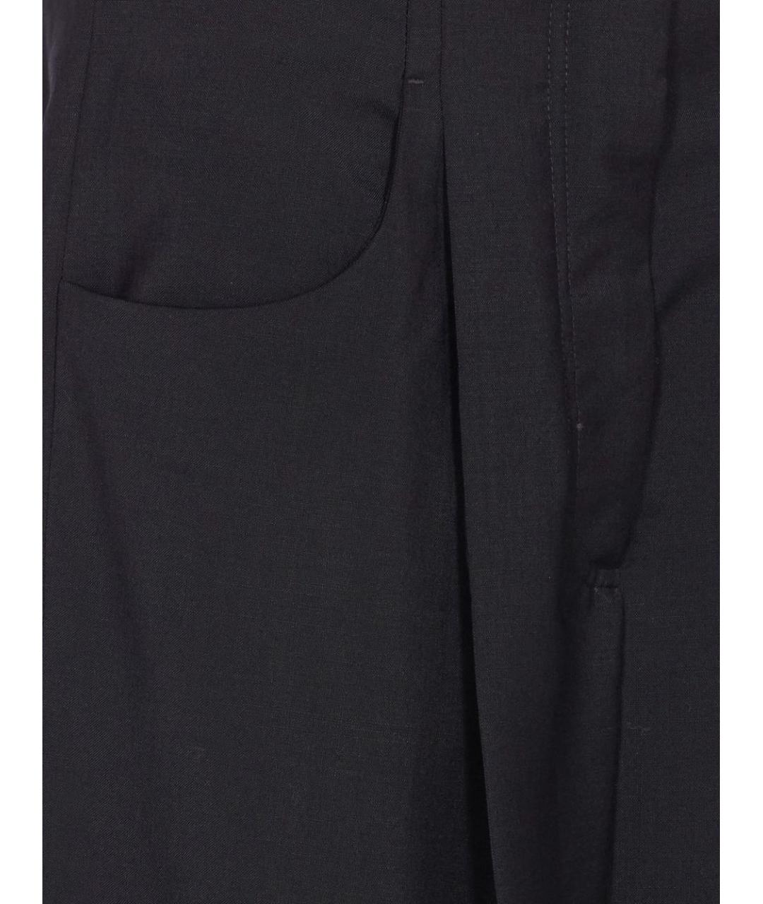 FENDI Черные шерстяные прямые брюки, фото 3