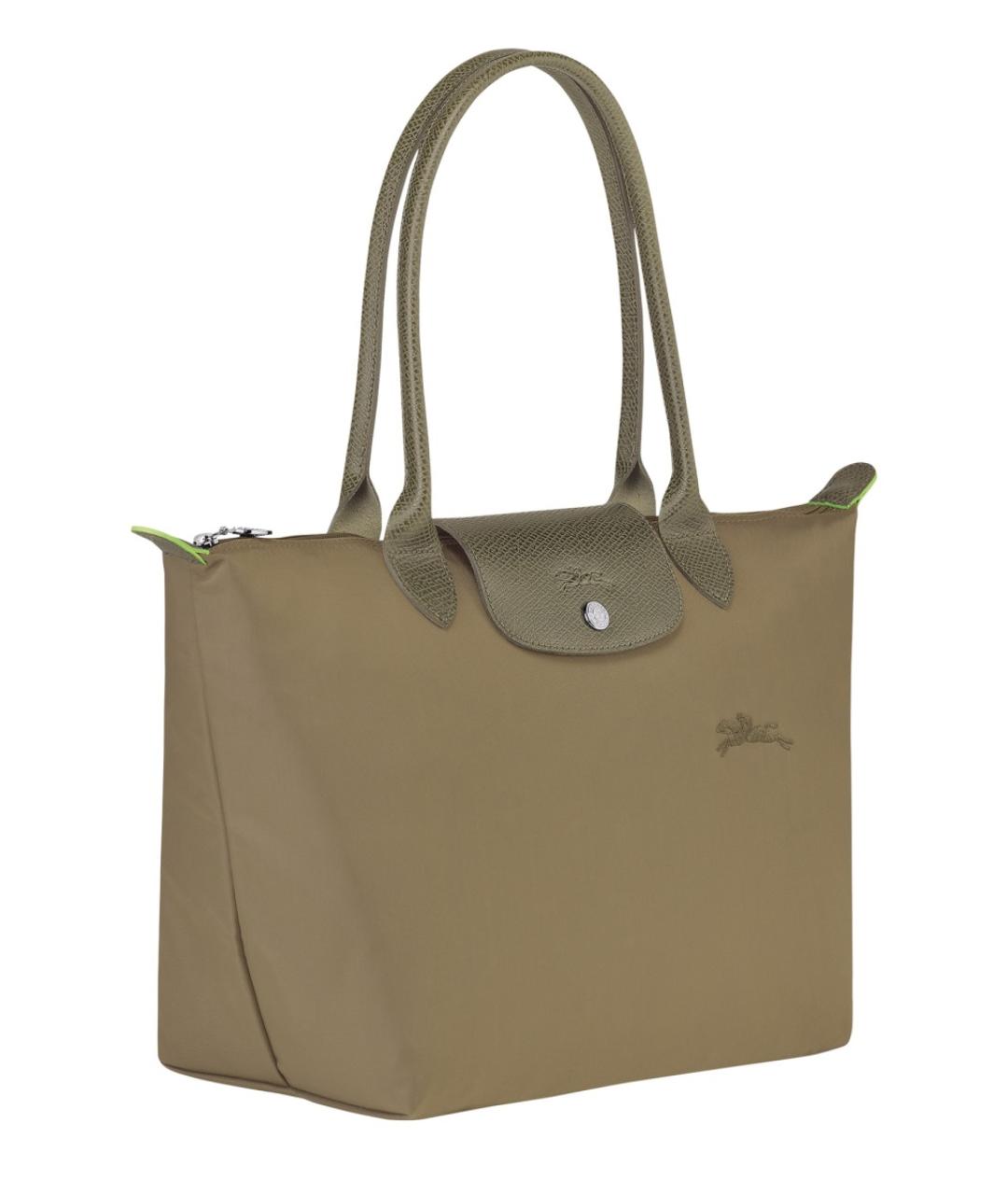 LONGCHAMP Зеленая синтетическая сумка тоут, фото 3