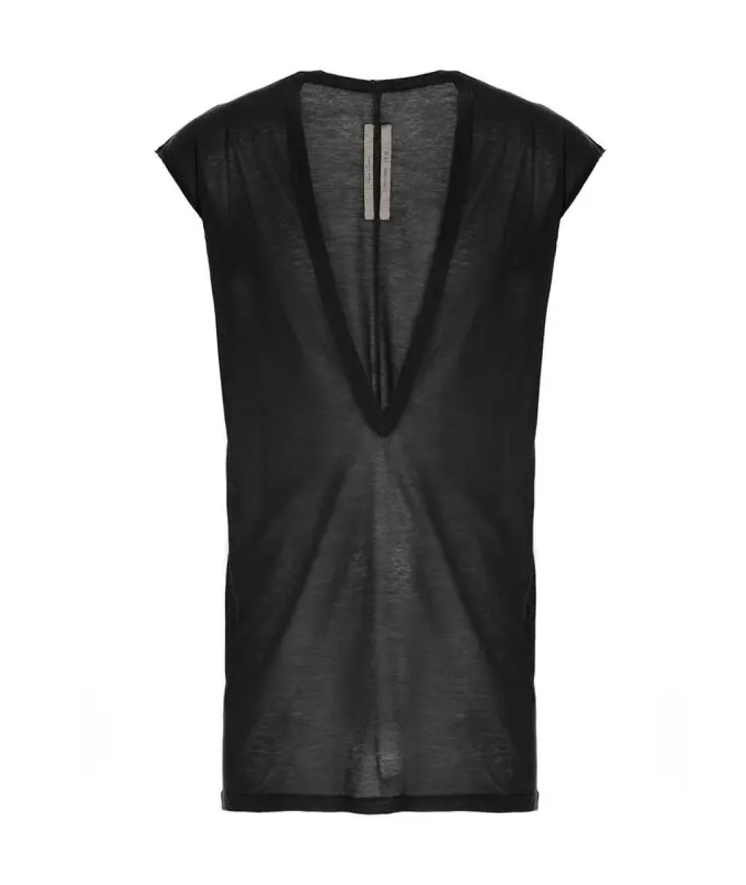 RICK OWENS Черная хлопковая футболка, фото 1