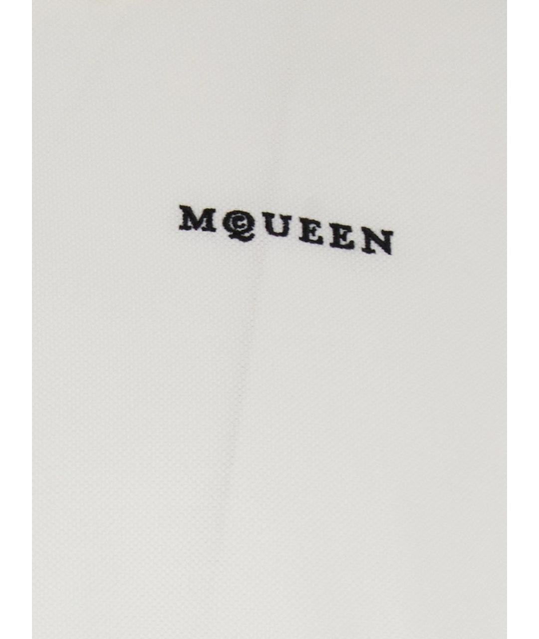 ALEXANDER MCQUEEN Белое хлопковое поло с коротким рукавом, фото 3