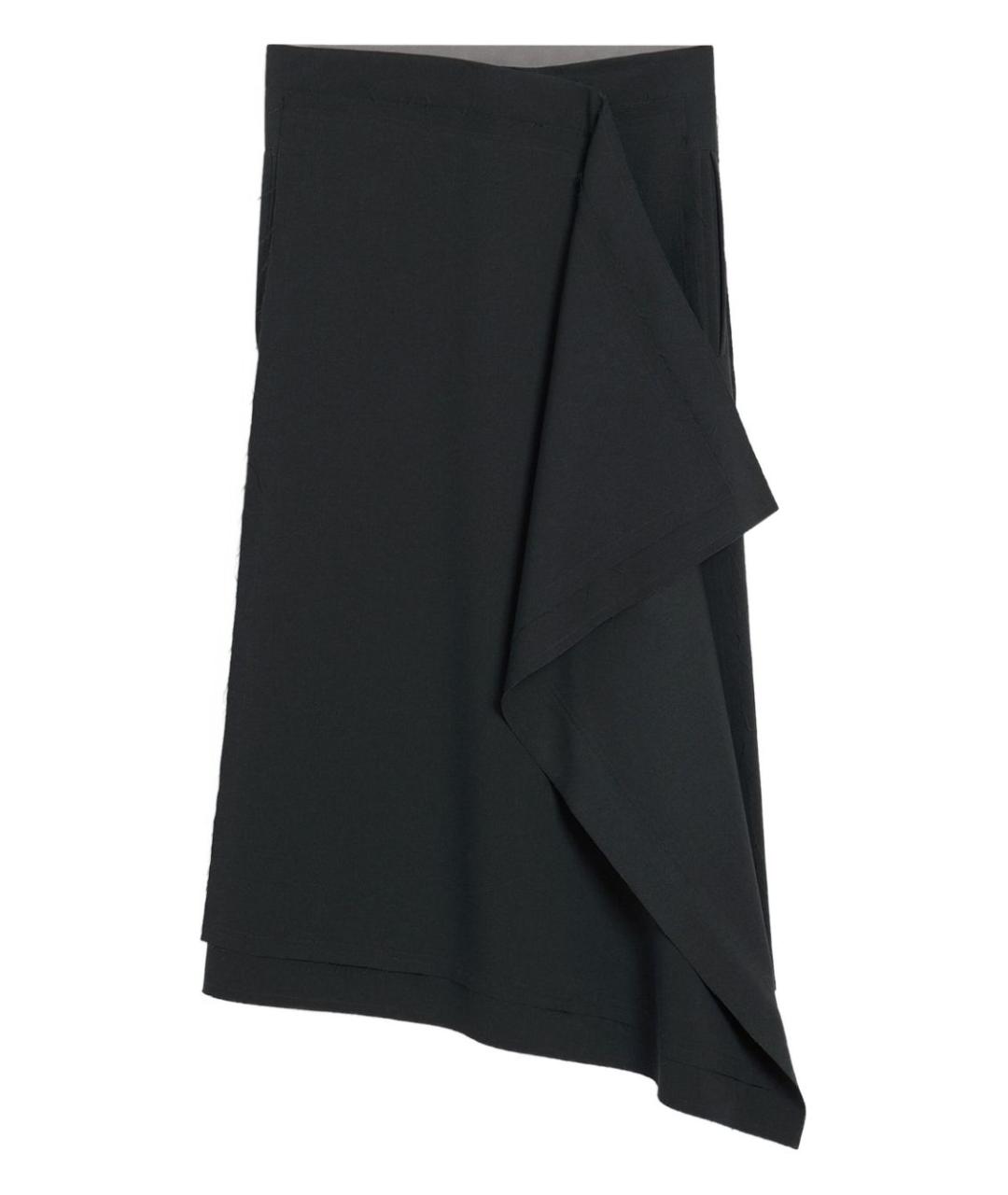 Ami Paris Антрацитовая шерстяная юбка миди, фото 1