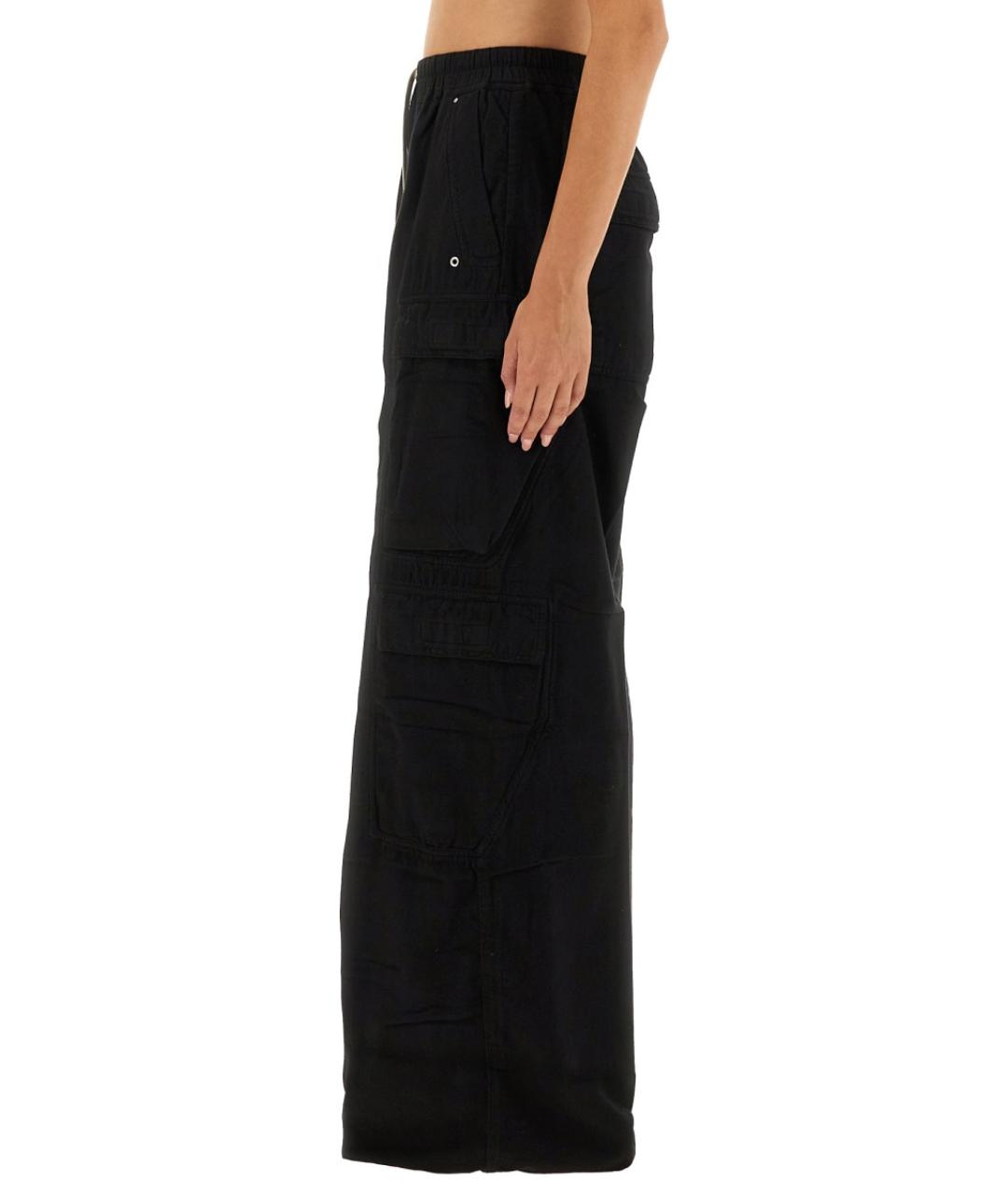 RICK OWENS DRKSHDW Черные хлопковые брюки широкие, фото 4