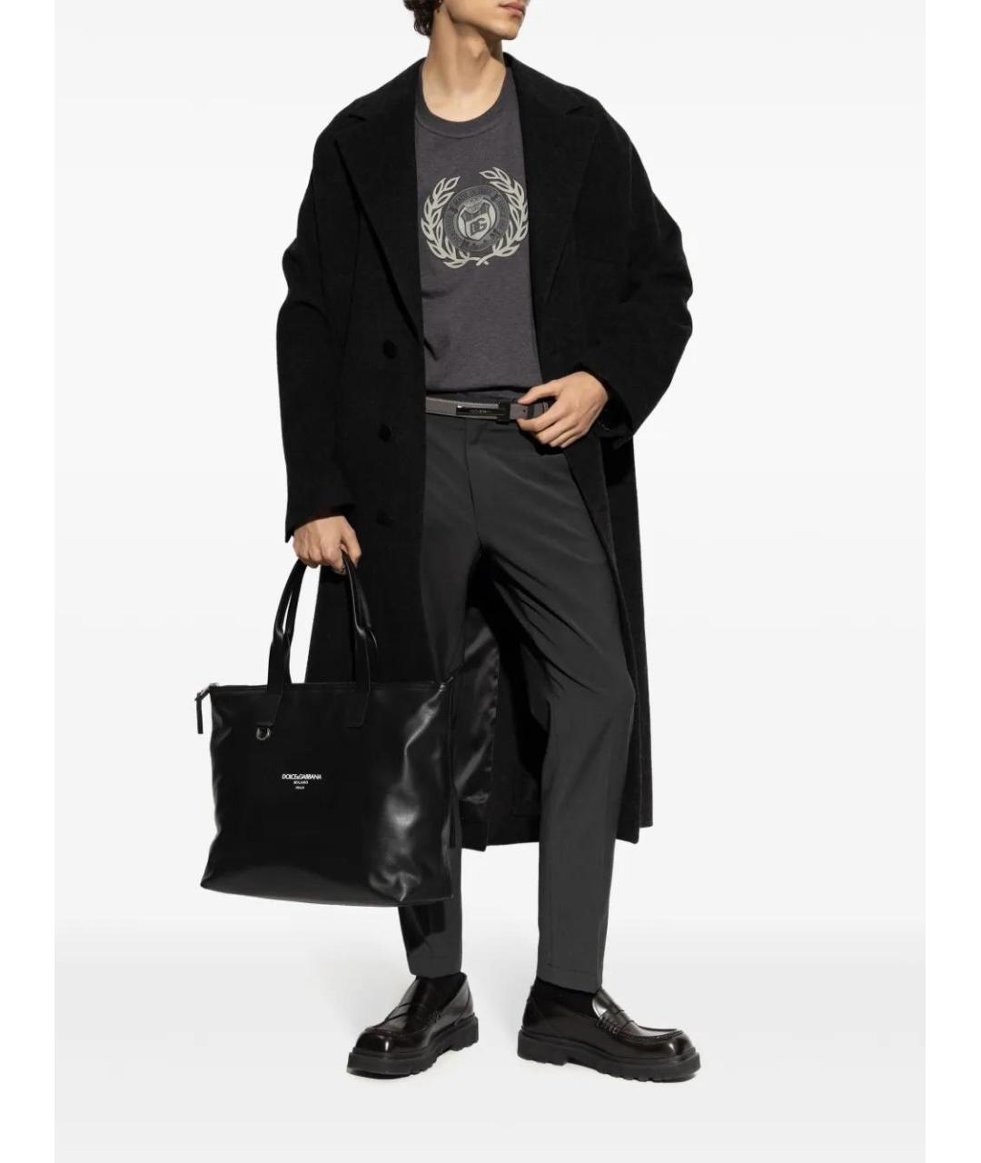 DOLCE&GABBANA Серая хлопковая футболка, фото 2