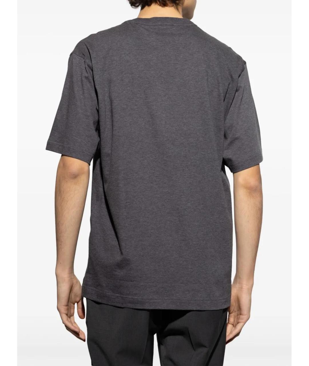DOLCE&GABBANA Серая хлопковая футболка, фото 4