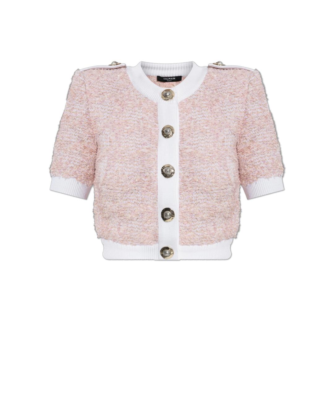 BALMAIN Розовый твидовый джемпер / свитер, фото 1