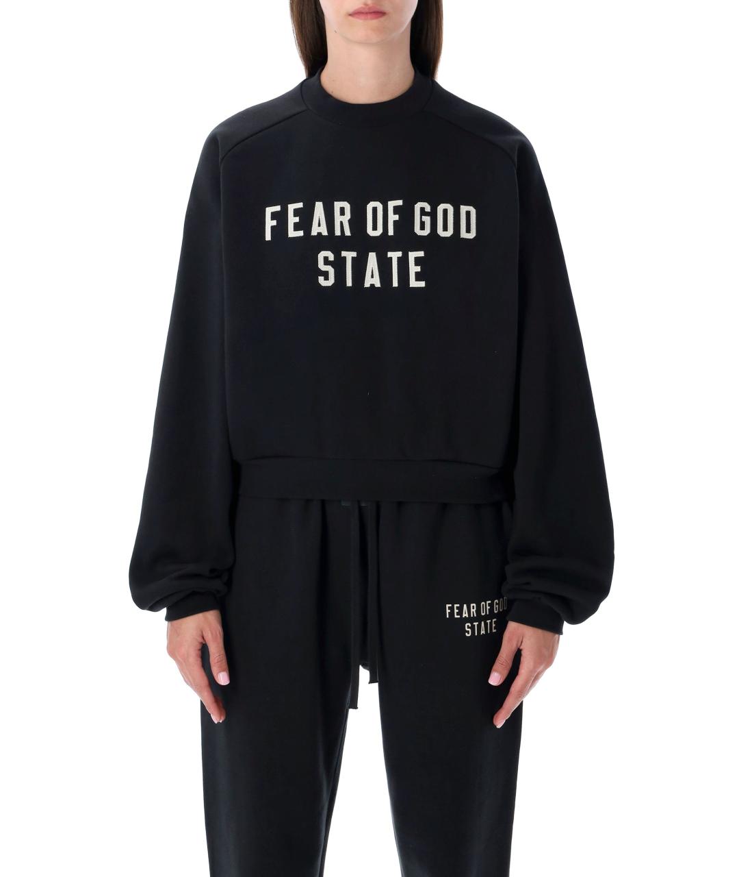 FEAR OF GOD ESSENTIALS Черный хлопковый джемпер / свитер, фото 2