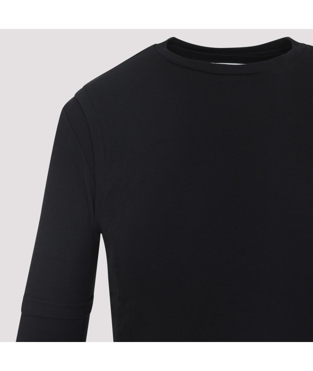 JIL SANDER Черная хлопковая футболка, фото 4