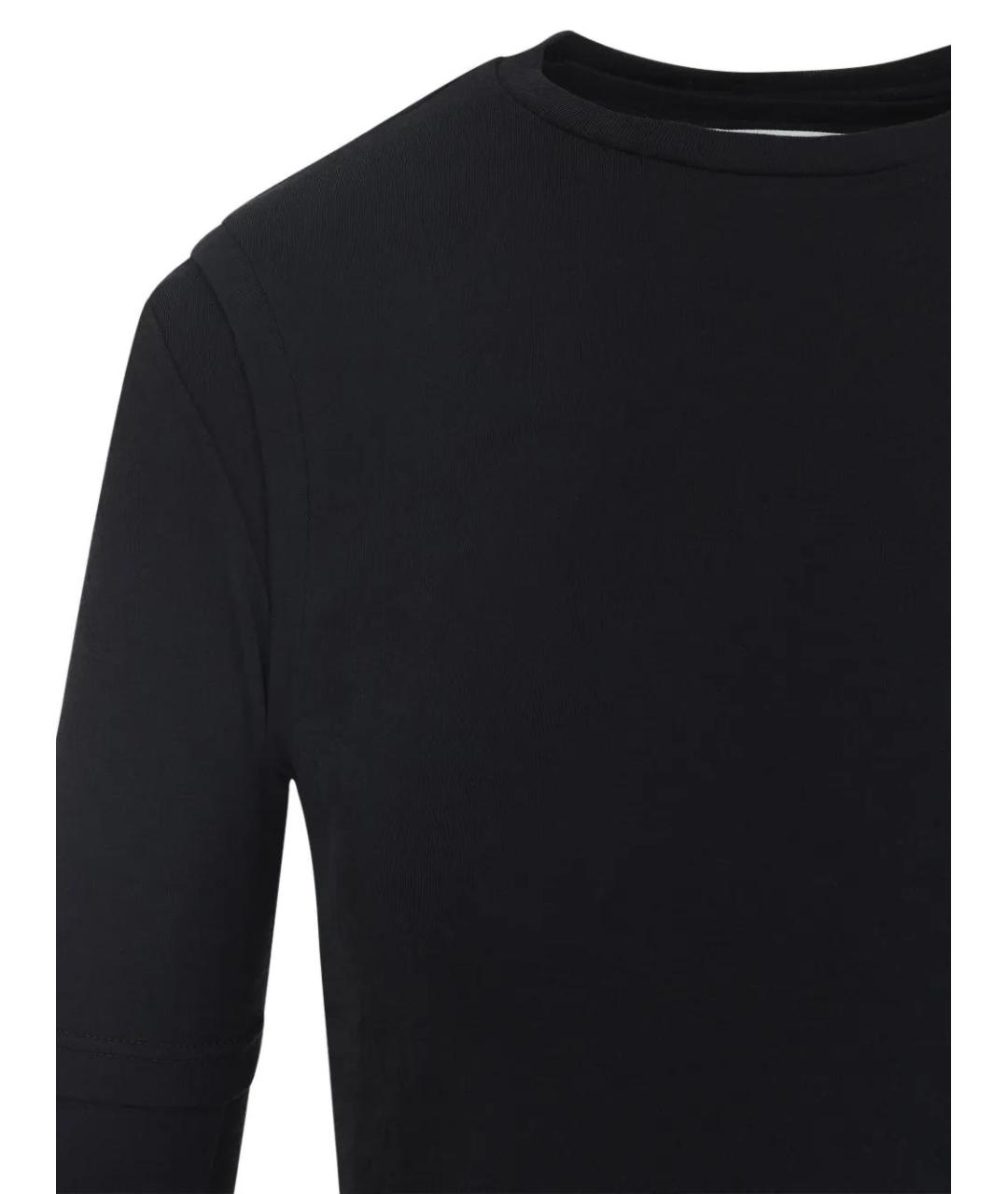 JIL SANDER Черная хлопковая футболка, фото 3