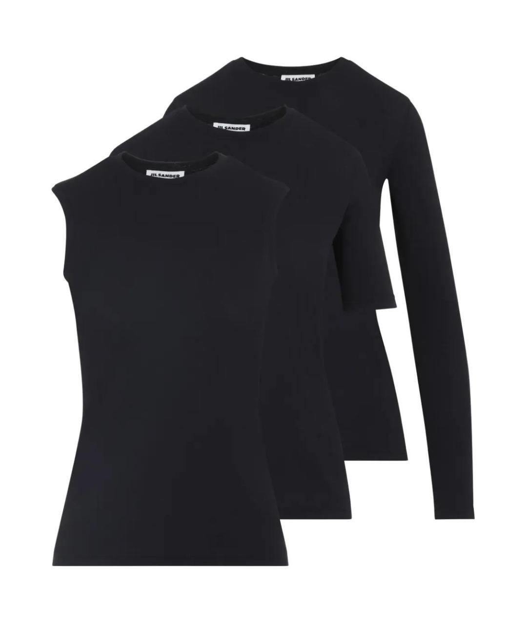 JIL SANDER Черная хлопковая футболка, фото 1