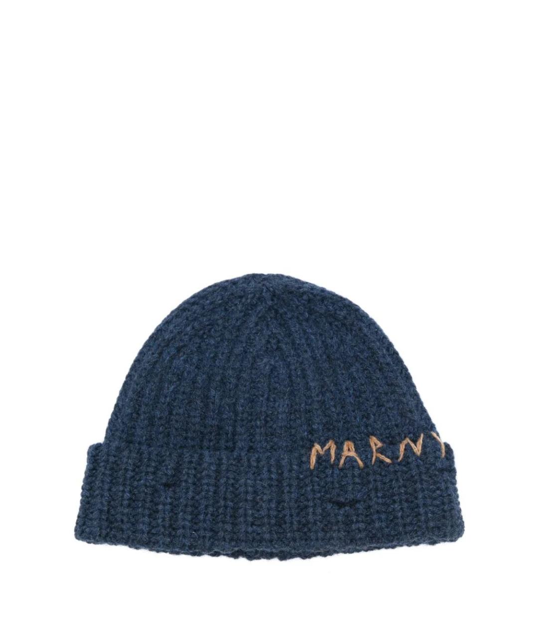 MARNI Синяя шерстяная шапка, фото 1